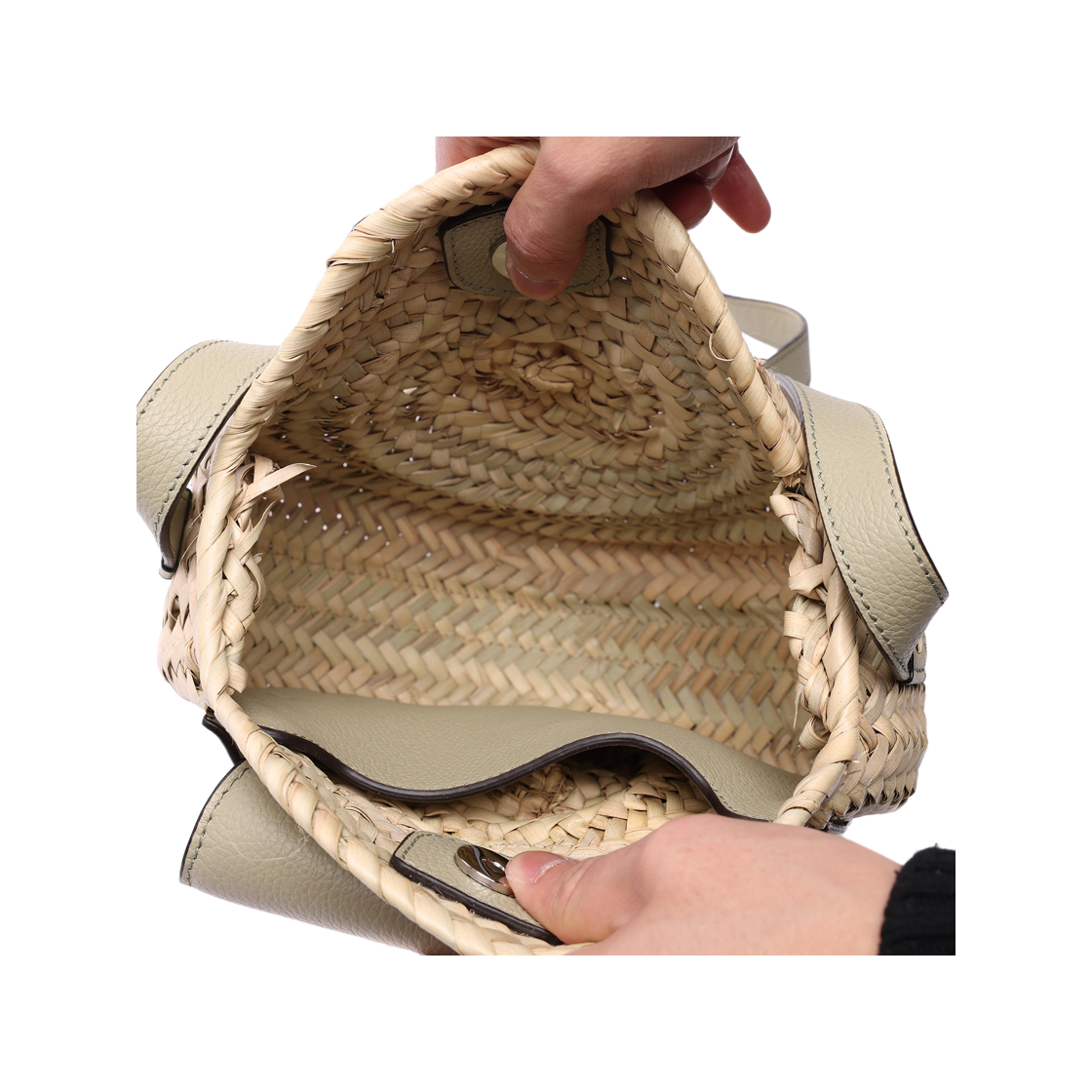 [25% 쿠폰] 끌로에 마르씨 크로스바디 베스킷백 페이디드 그린([25% 쿠폰] Chloe Marcie Crossbody Basket Bag Faded Green) - 6