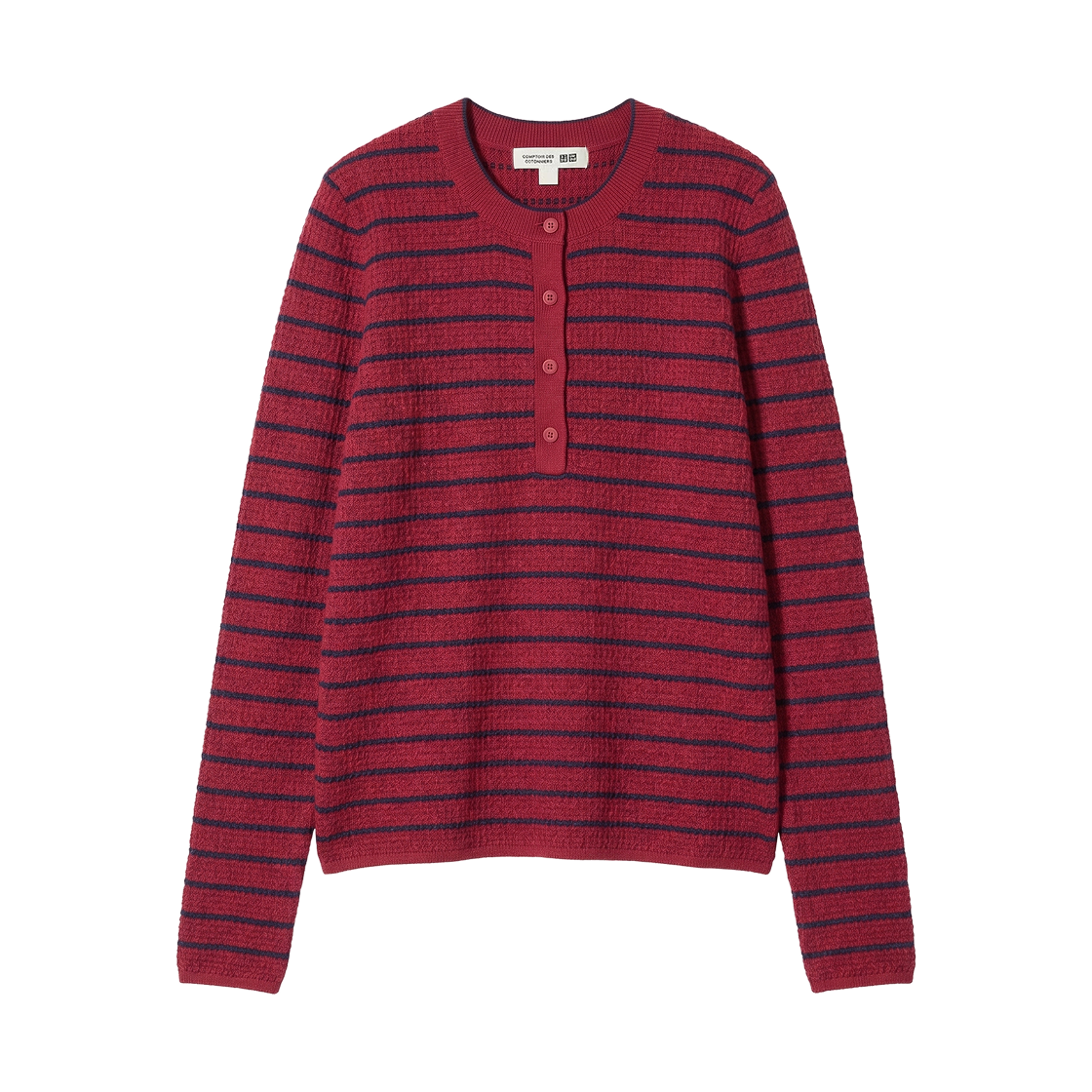488210-16 (W) Uniqlo x Comptoir des Cotonniers Merino Blend Henley Neck Sweater Red
