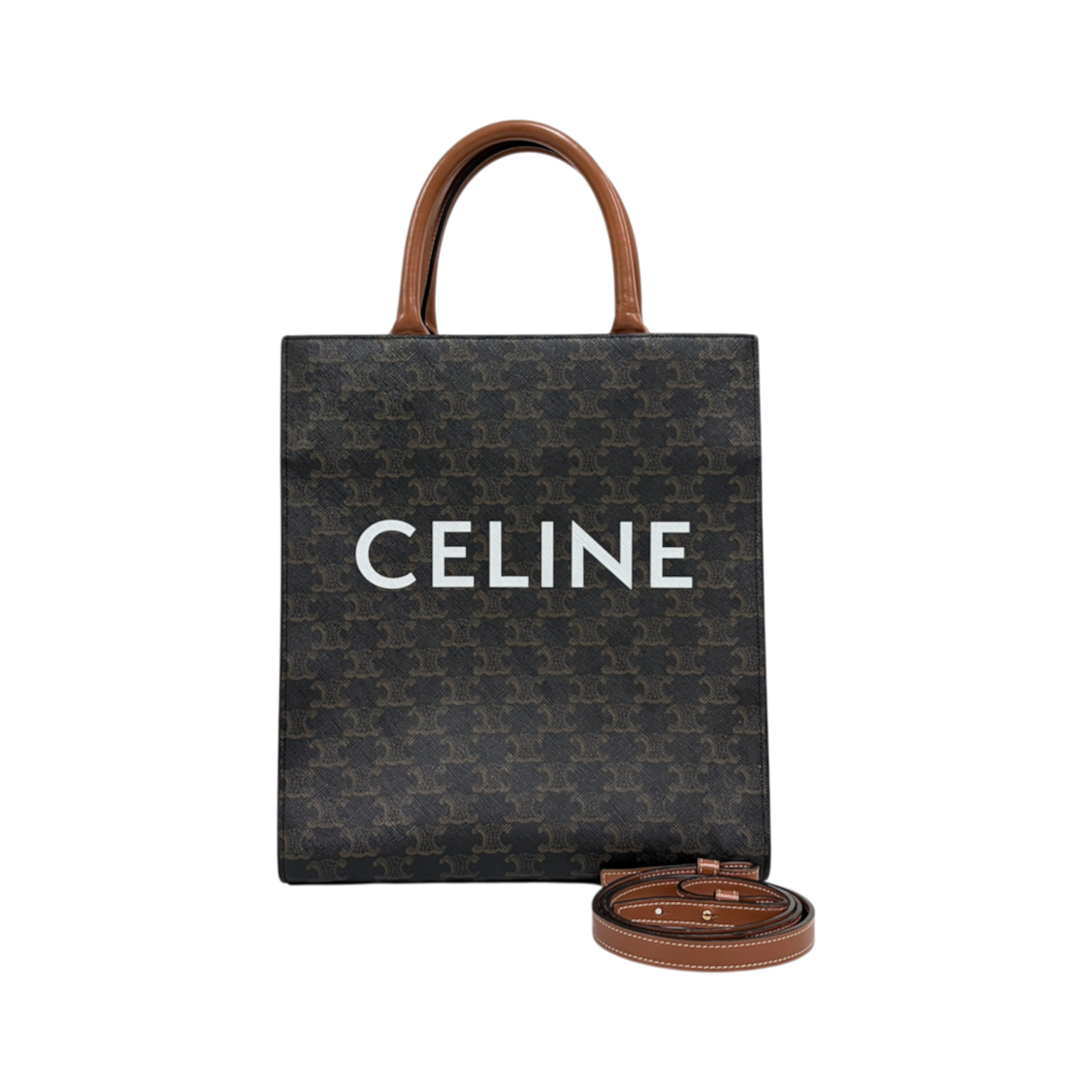 ITU2P9ATPT49 Celine Triomphe Vertical Cabas Tote Bag Small