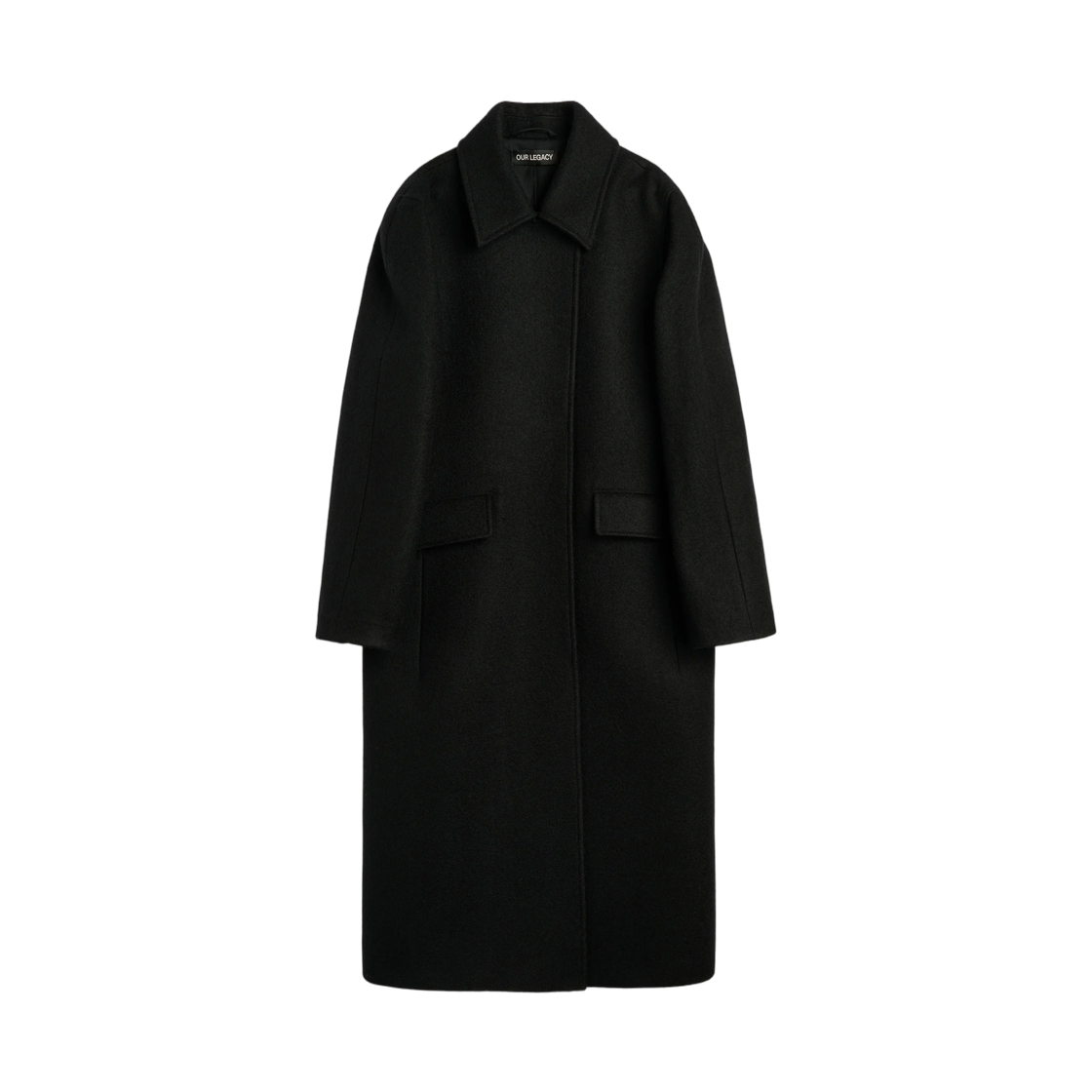 W4261BBS (W) Our Legacy Boulevard Coat Black Stamped Wool