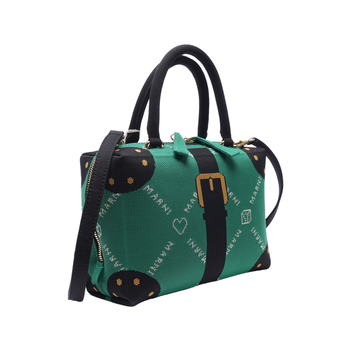 [25% 쿠폰] 마르니 큐빅 토트백 그린 블랙([25% 쿠폰] Marni Cubic Tote Bag Green Black) - 3