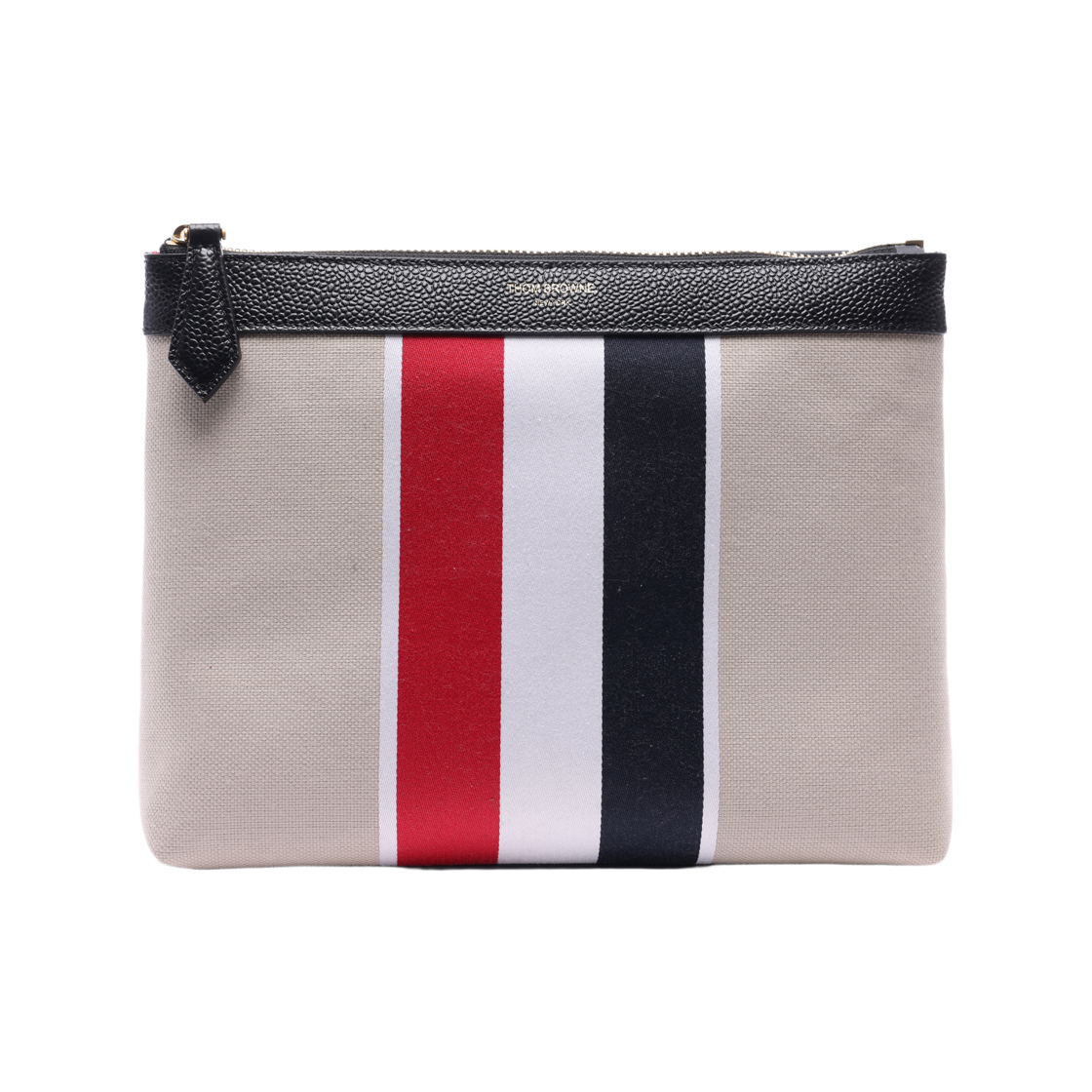 FAL008A_06558_255_21S [25% 쿠폰] Thom Browne Cotton Canvas Jacquard Stripe Toiletry Case Natural