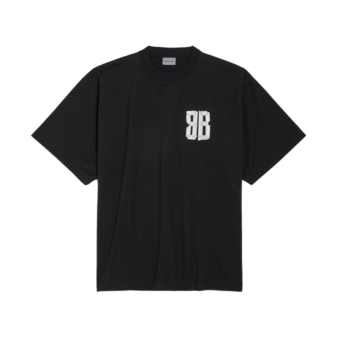 871733TVVE41000 (W) Balenciaga Glitter Tape Type Large Fit T-Shirt in Black