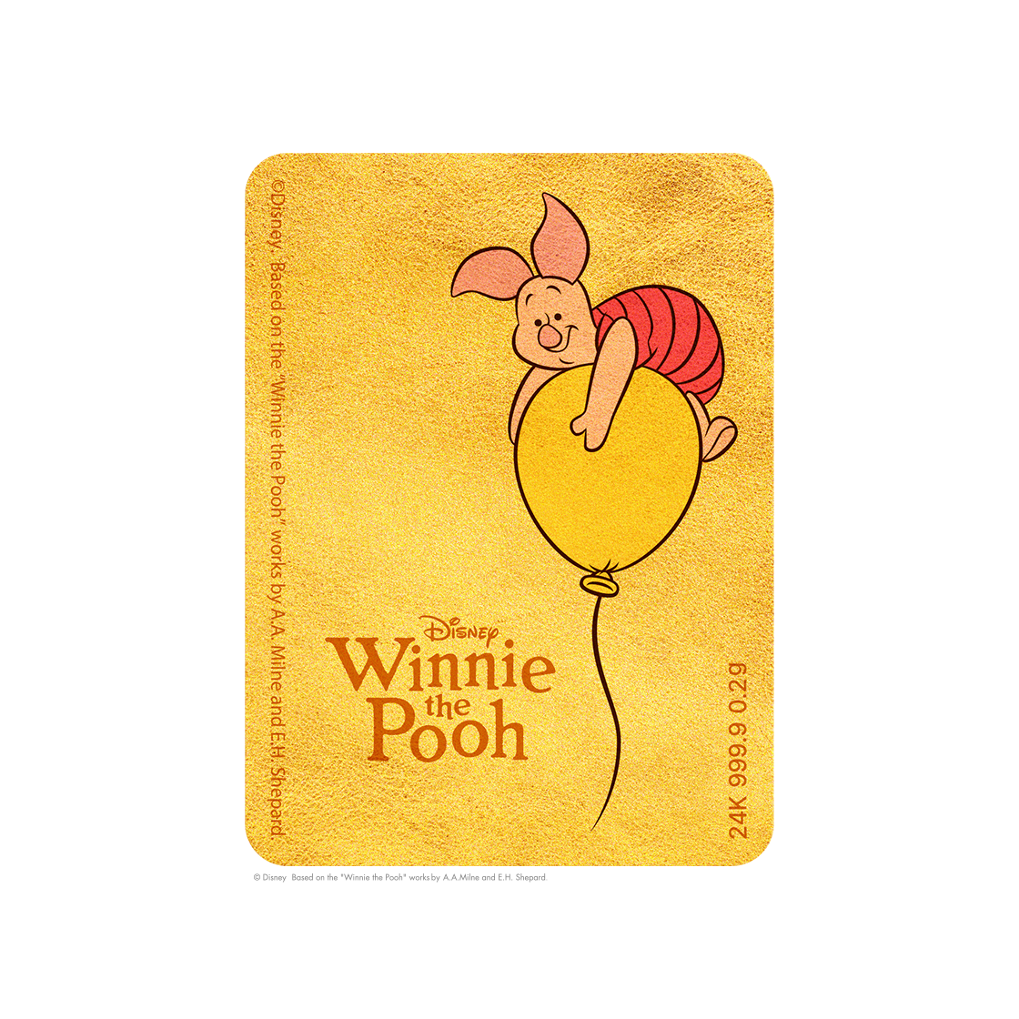 [디즈니] 곰돌이 푸 캐릭터 순금 카드 0.2g - 피그렛 풍선([Disney] Winnie the Pooh Character Gold Card 0.2g - Piglet Balloon)