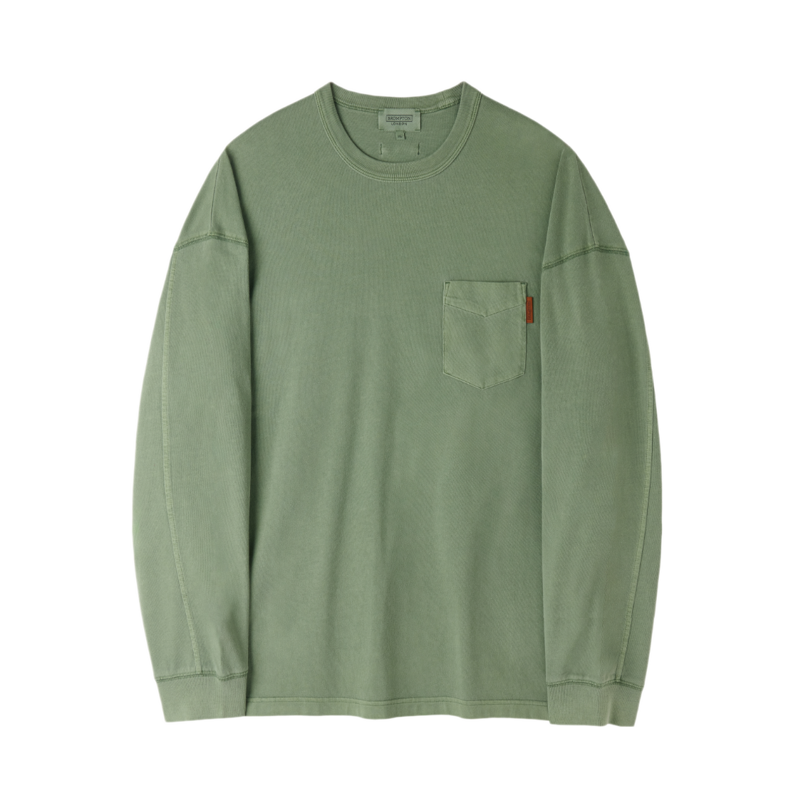 P253UTS403050 BROMPTON LONDON Pigment Long Sleeve T-Shirt Green