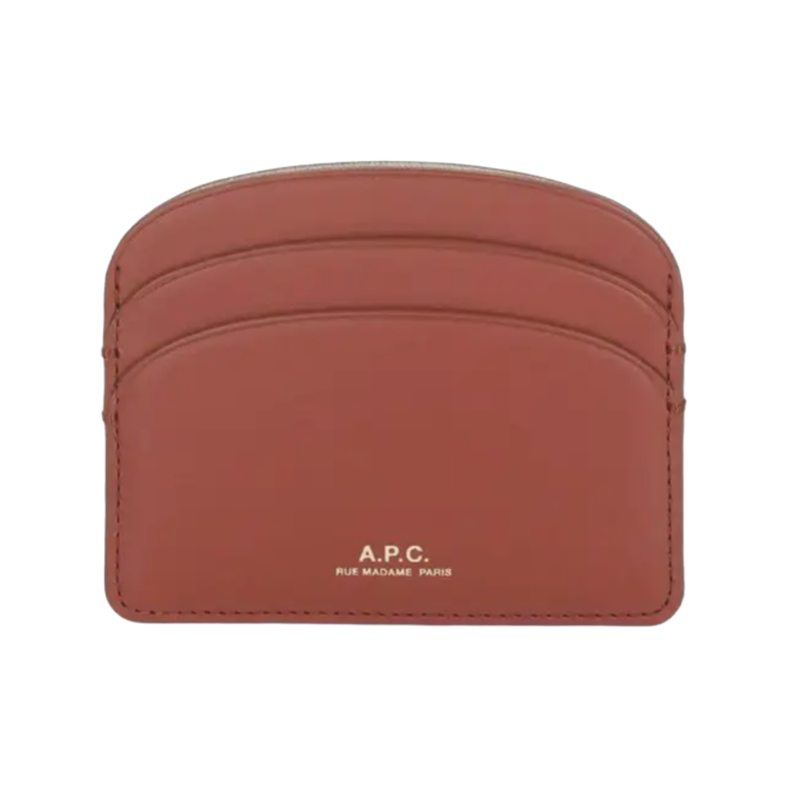 PXAWV-F63270-EAI A.P.C. Demi-Lune Card Holder Brandy