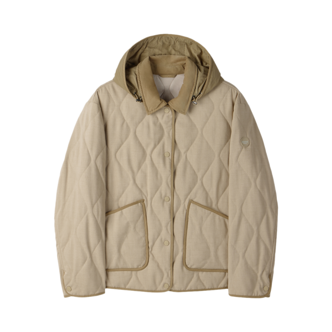 P254WPD135070 BROMPTON LONDON W Hood Detachable Padded Jacket Beige