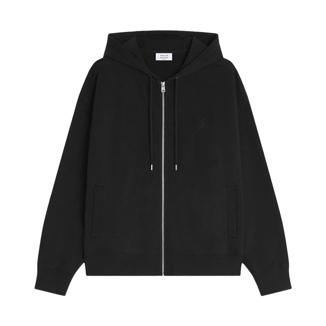 PM02138KM0340 P199 [25% 쿠폰] Maison Kitsune Fox Head Zipped Oversize Hoodie Black