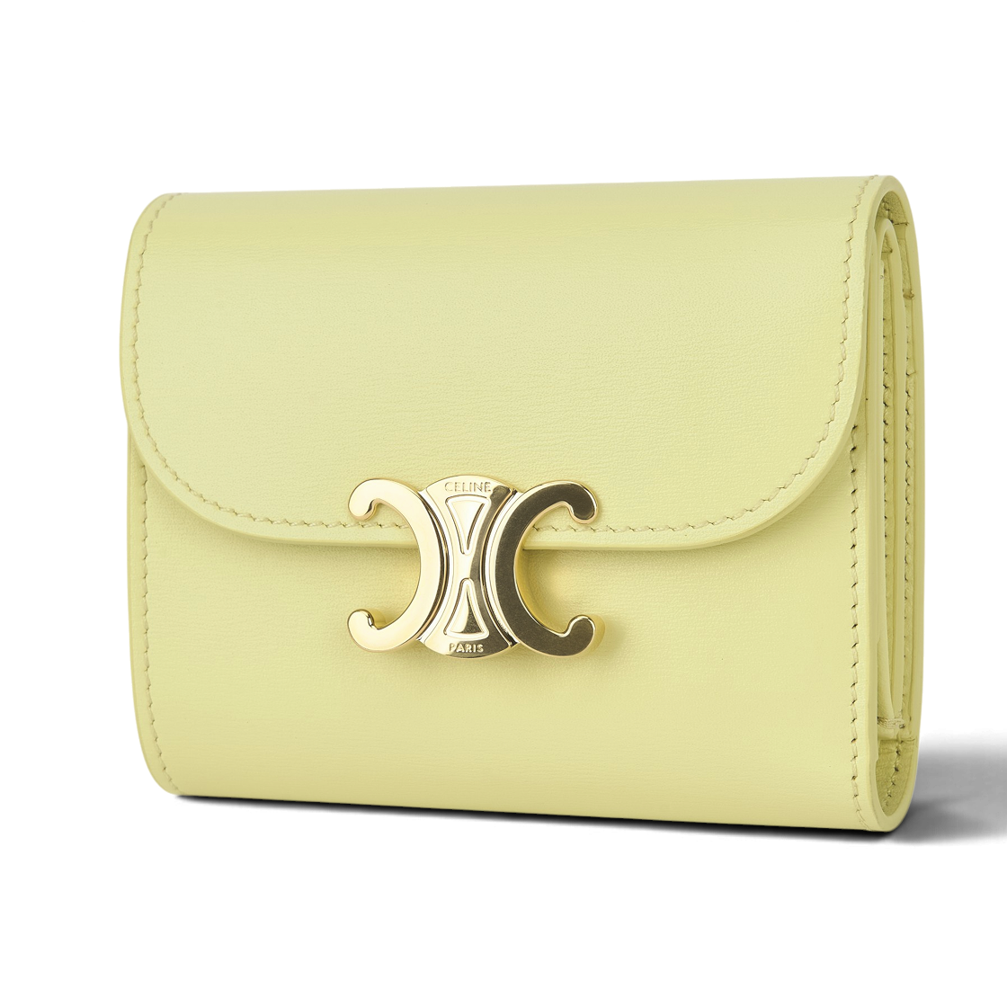 셀린느 스몰 플랩 월렛 트리옹프 샤이니 카프스킨 시트러스(Celine Small Flap Wallet Triomphe In Shiny Calfskin Citrus) - 3