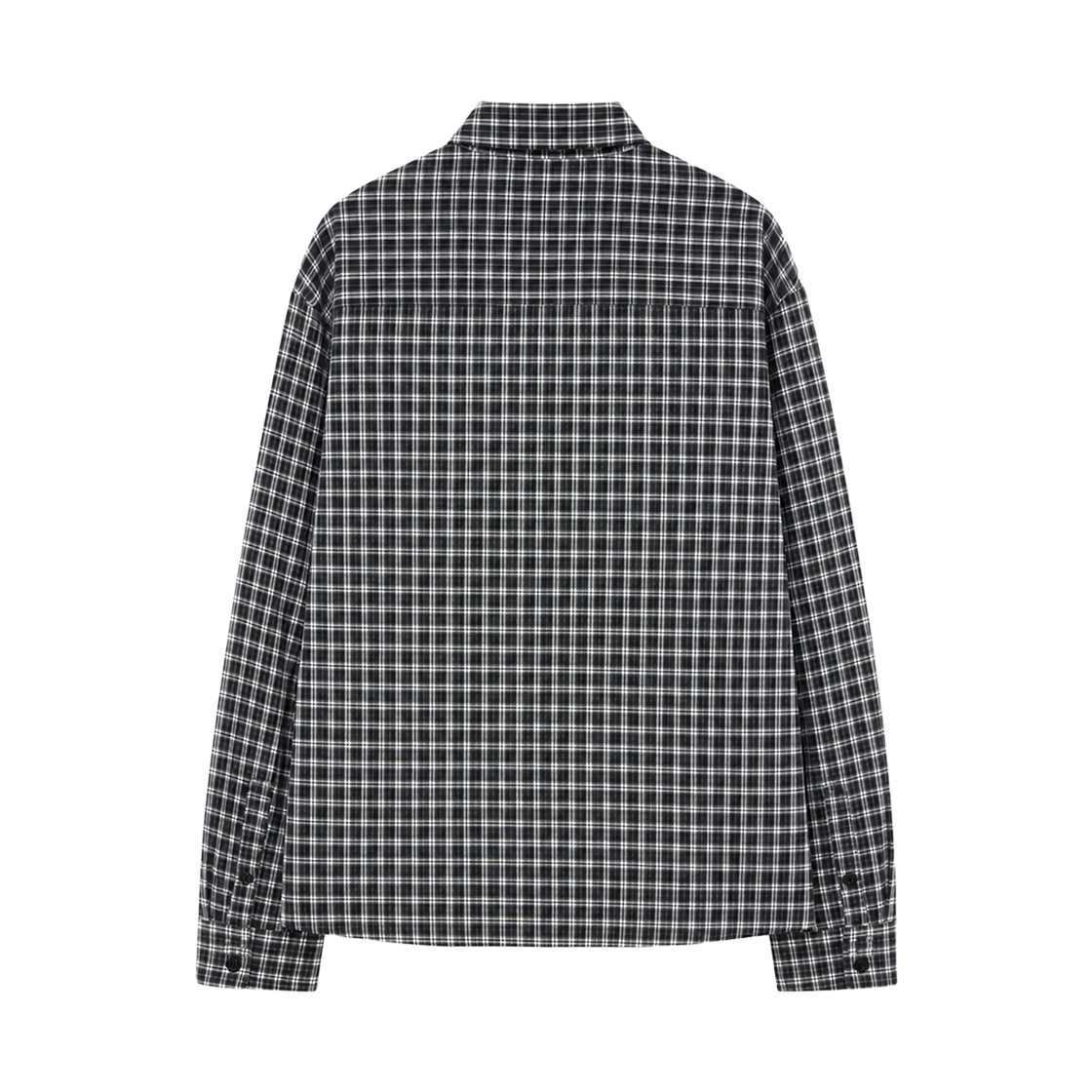 지크립 시어서커 세미 크롭 윈도우 체크 셔츠 남방 블랙(GCLIP Seersucker Semi-Crop Window Check Shirt Black) - 3