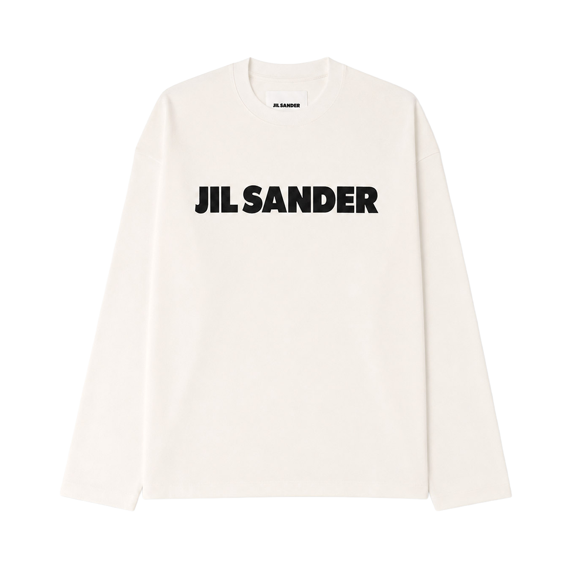 J22GC0136 J45047 102 [25% 쿠폰] Jil Sander Logo Cotton Crewneck Long Sleeve T-Shirt Natural