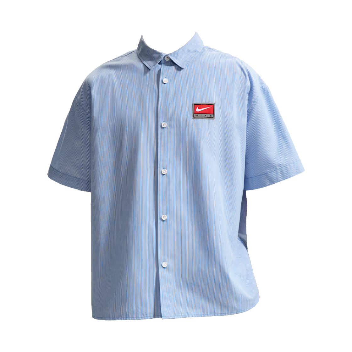 IF0927-427 Nike Life Short Sleeve Button Down Top Pacific Blue White - Asia