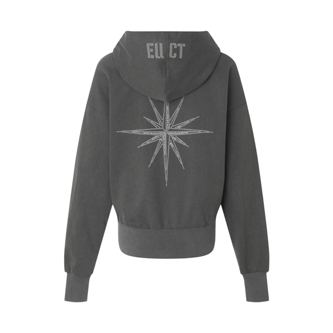 이유씨티 핫픽스 라인스톤 후드집업 - 차콜(EUCT Hotfix Rhinestone Hood Zip Up - CHACOAL) - 2