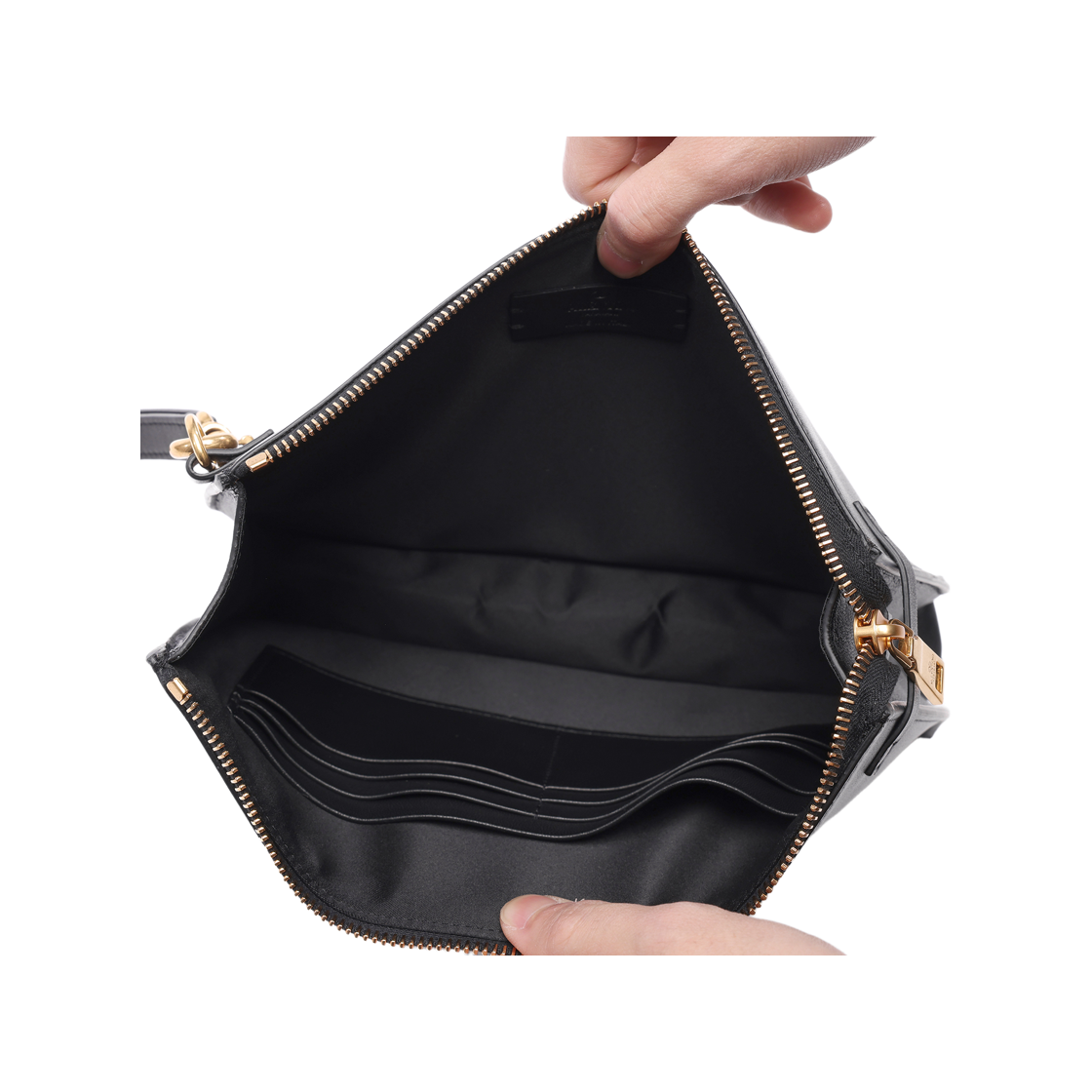 [25% 쿠폰] 발렌티노 브이로고 시그니쳐 카프스킨 파우치 블랙([25% 쿠폰] Valentino Vlogo Signature Calfskin Pouch Black) - 6