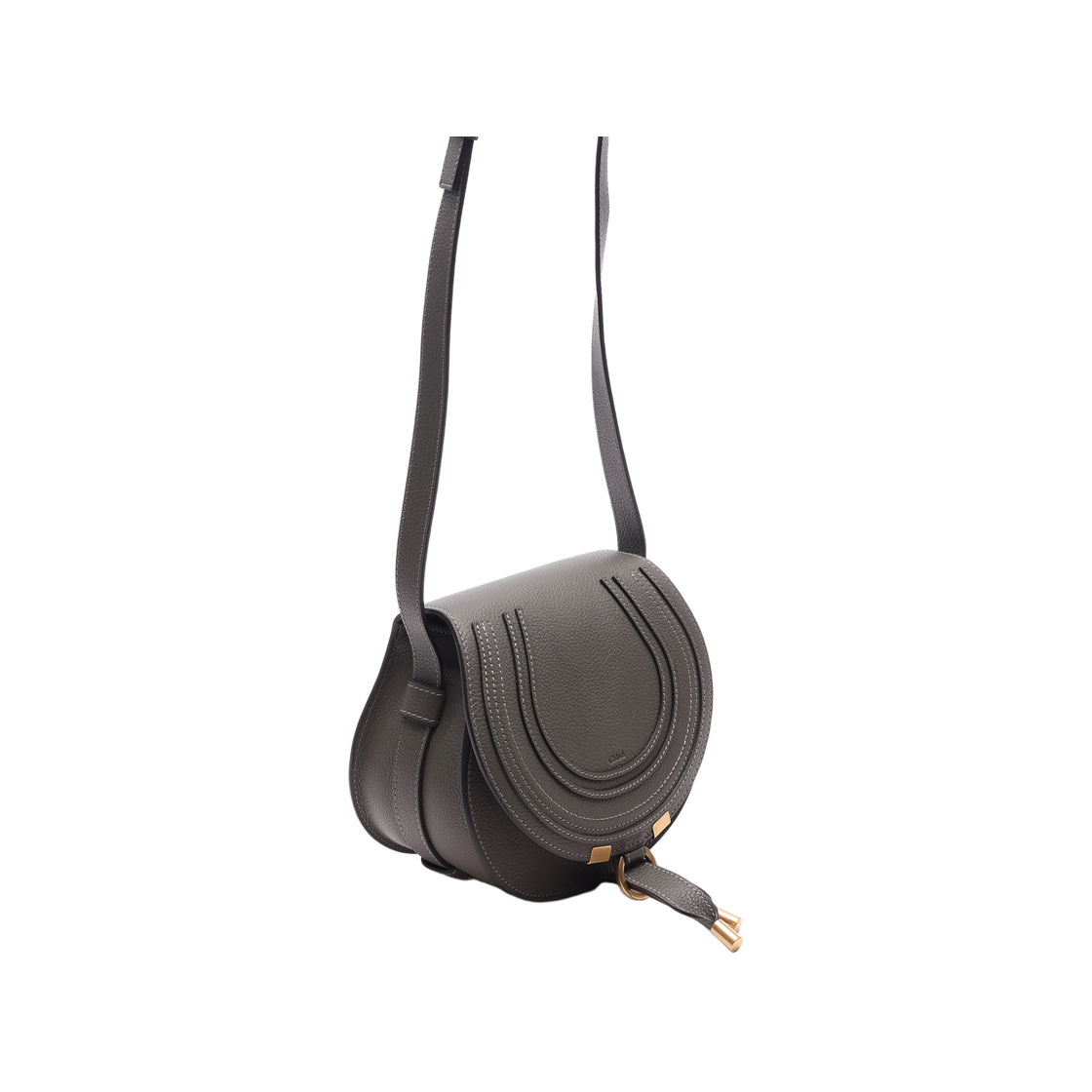 [25% 쿠폰] 끌로에 마르씨 스몰 새들백 엘리펀트 그레이([25% 쿠폰] Chloe Marcie Small Saddle Bag Elephant Grey) - 3