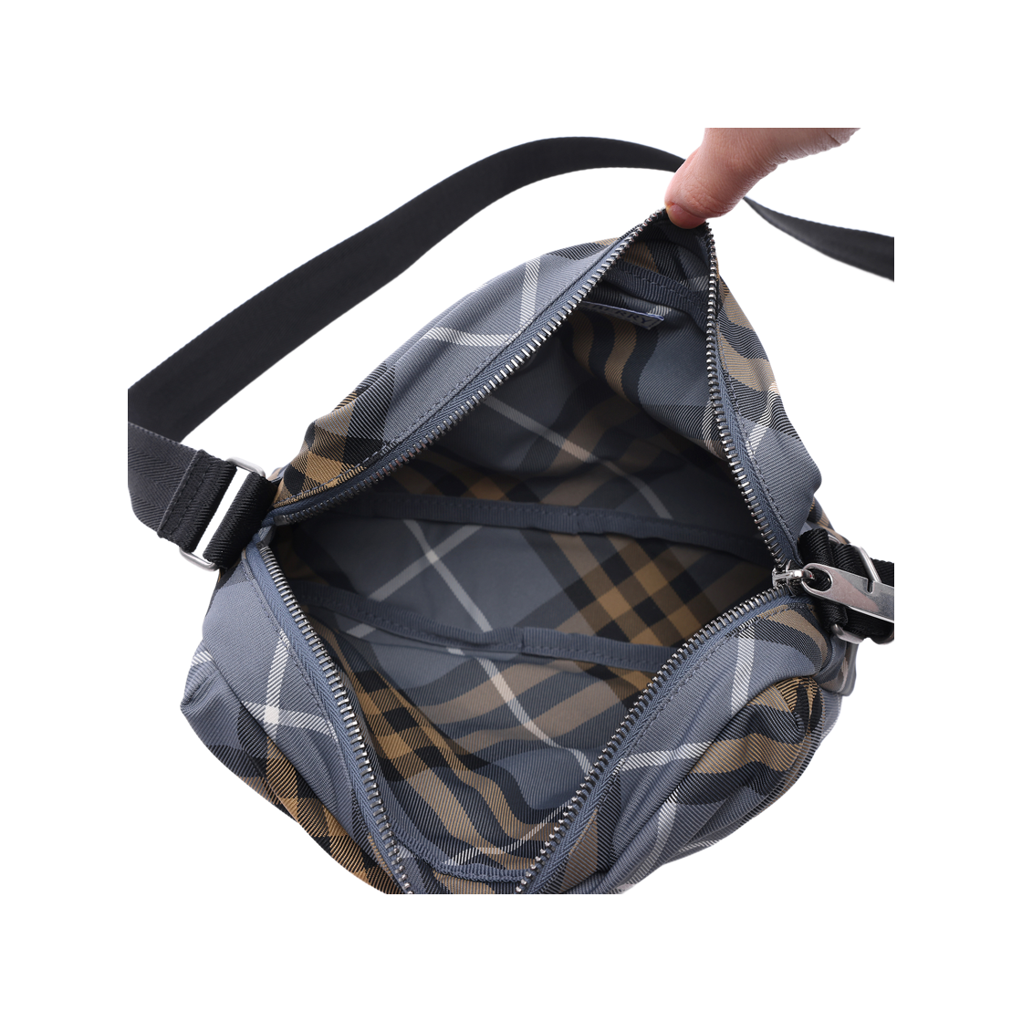[25% 쿠폰] 버버리 스몰 체크 크로스바디백 웨이브 블루([25% 쿠폰] Burberry Small Check Crossbody Bag Wave Blue) - 6