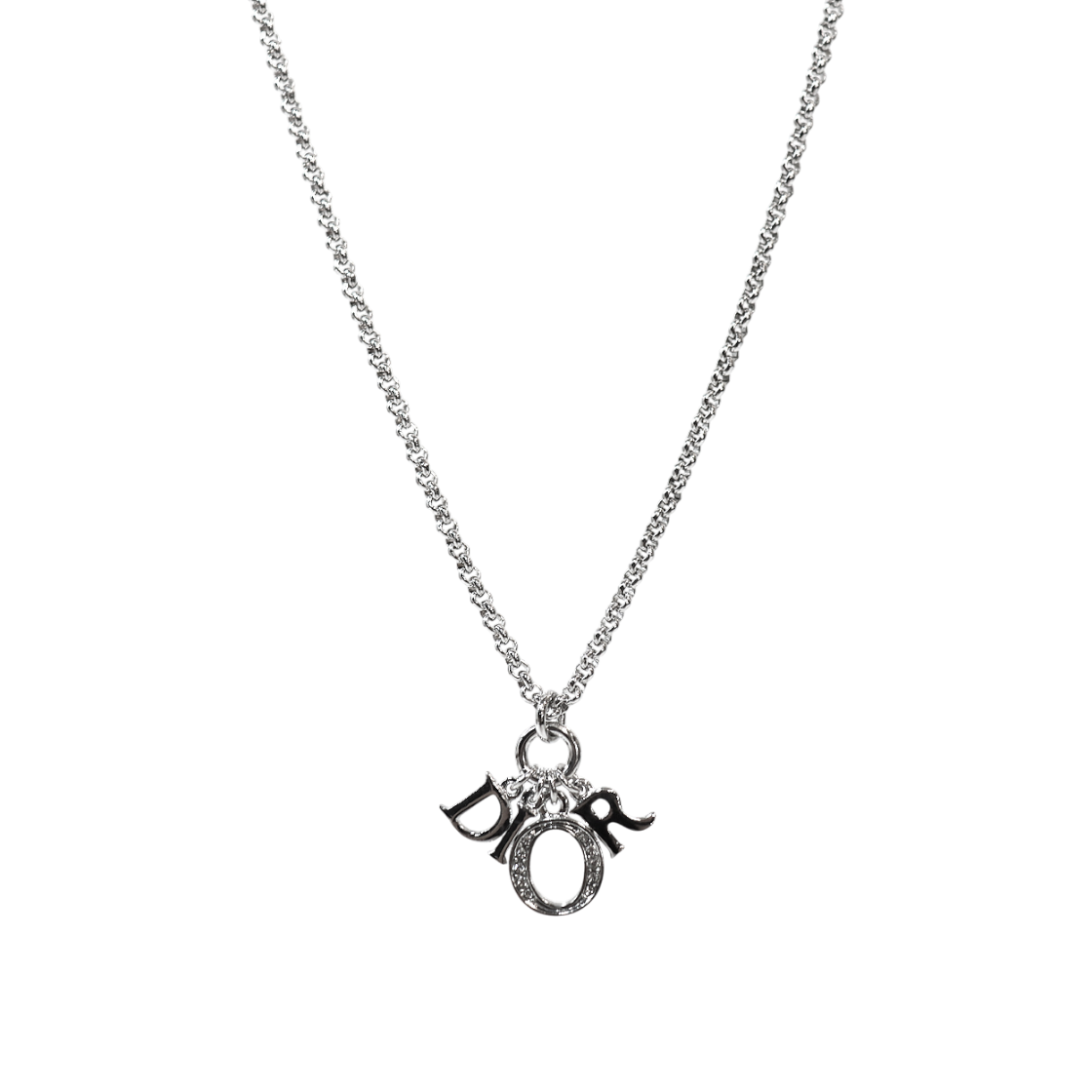 ITLITDEKNLCW Dior Cubic Revolution Silver Necklace A-B64386