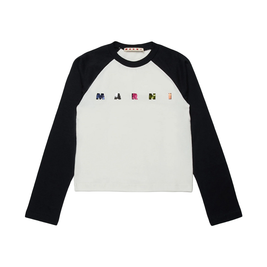 M01597 M00HZ 0M900 12-14Y [25% 쿠폰] (Kids) Marni Spangle Logo T-Shirt Black White