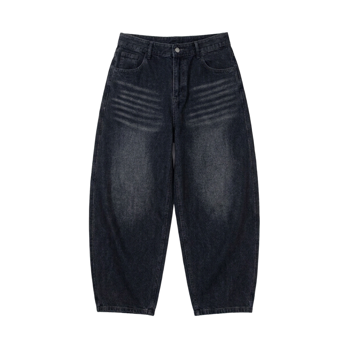 GC3966 GCLIP Vintage Washed Super Balloon Wide Denim Pants Black