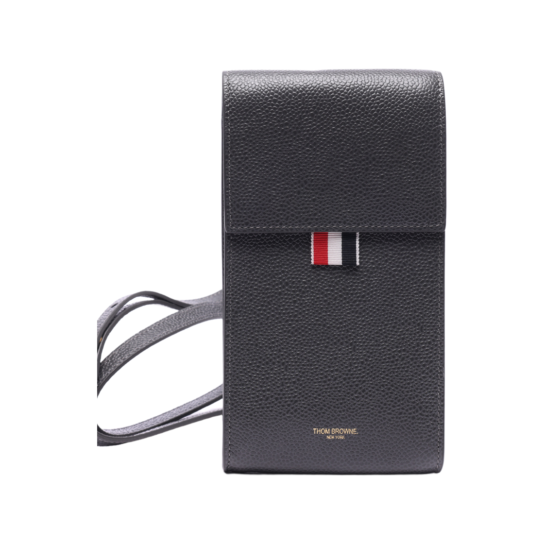 MAC113A_00198_025_21F [25% 쿠폰] Thom Browne Strap Phone Holder Dark Grey