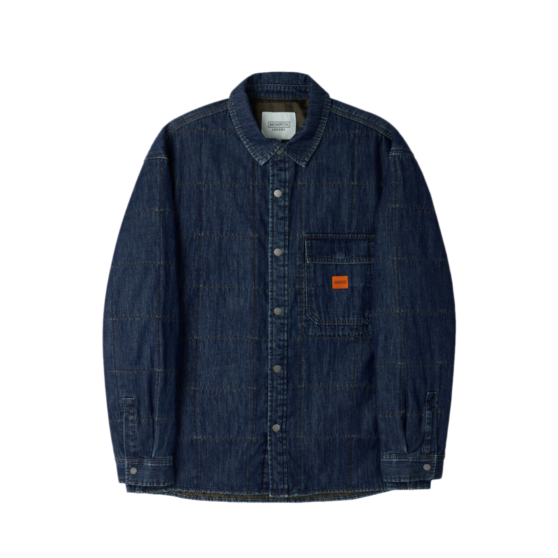 P254UPD431068 BROMPTON LONDON Denim Padded Shacket Indigo