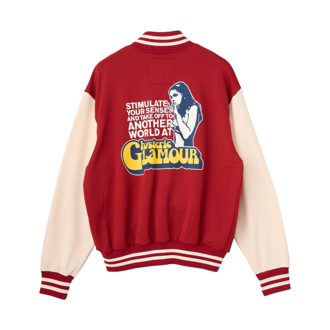히스테릭 글래머 스모킹 걸 패치 바시티 자켓 레드(Hysteric Glamour Smoking Girl Patch Varsity Jacket Red) - 2