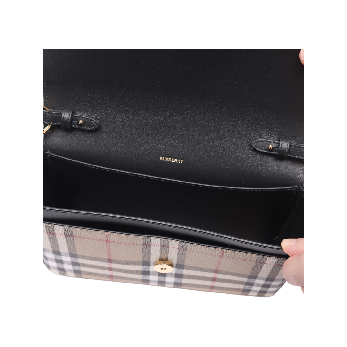 [25% 쿠폰] 버버리 빈티지 체크 레더 페니백 아카이브 베이지 블랙([25% 쿠폰] Burberry Vintage Check and Leather Penny Bag Archive Beige Black) - 6