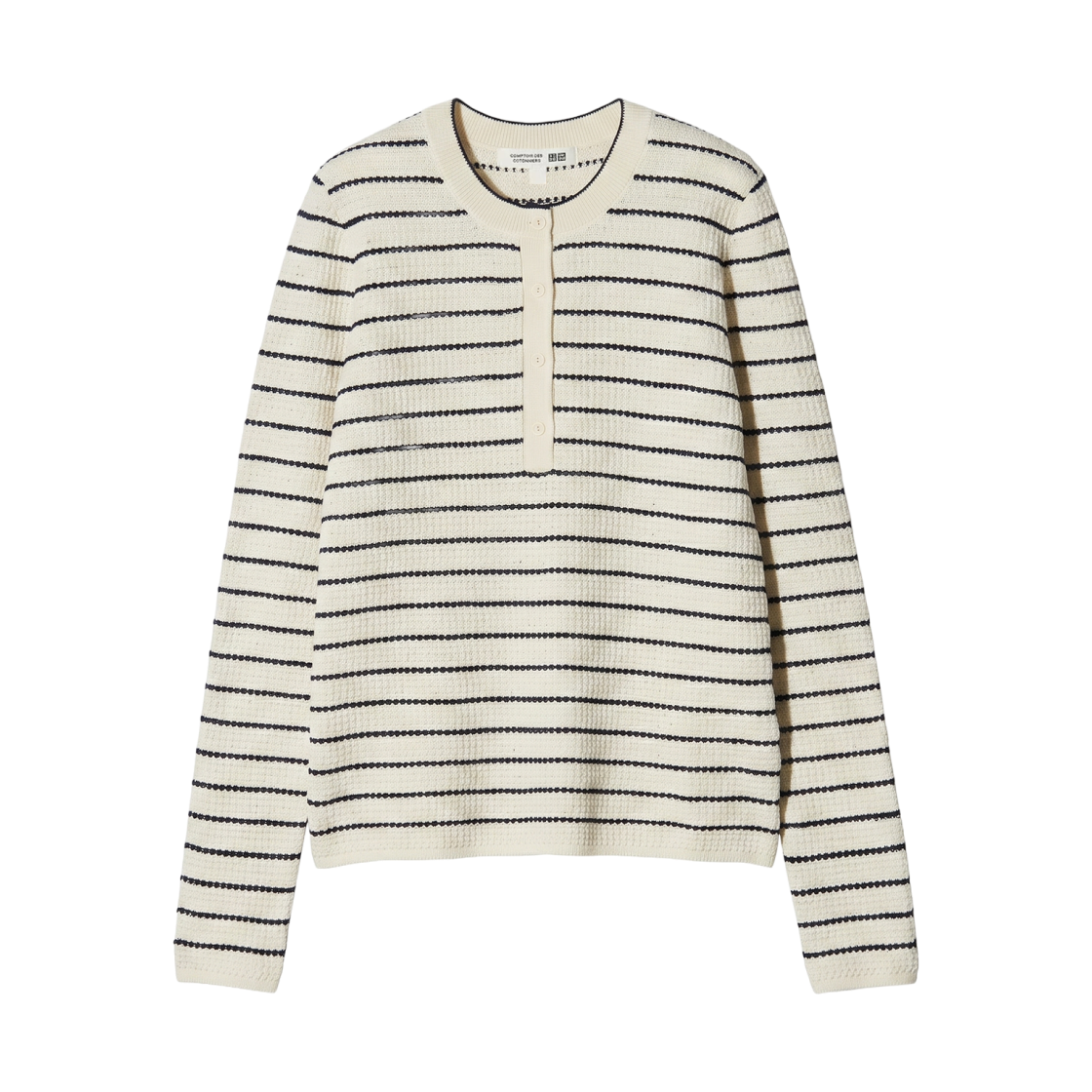 488210-30 (W) Uniqlo x Comptoir des Cotonniers Merino Blend Henley Neck Sweater Natural