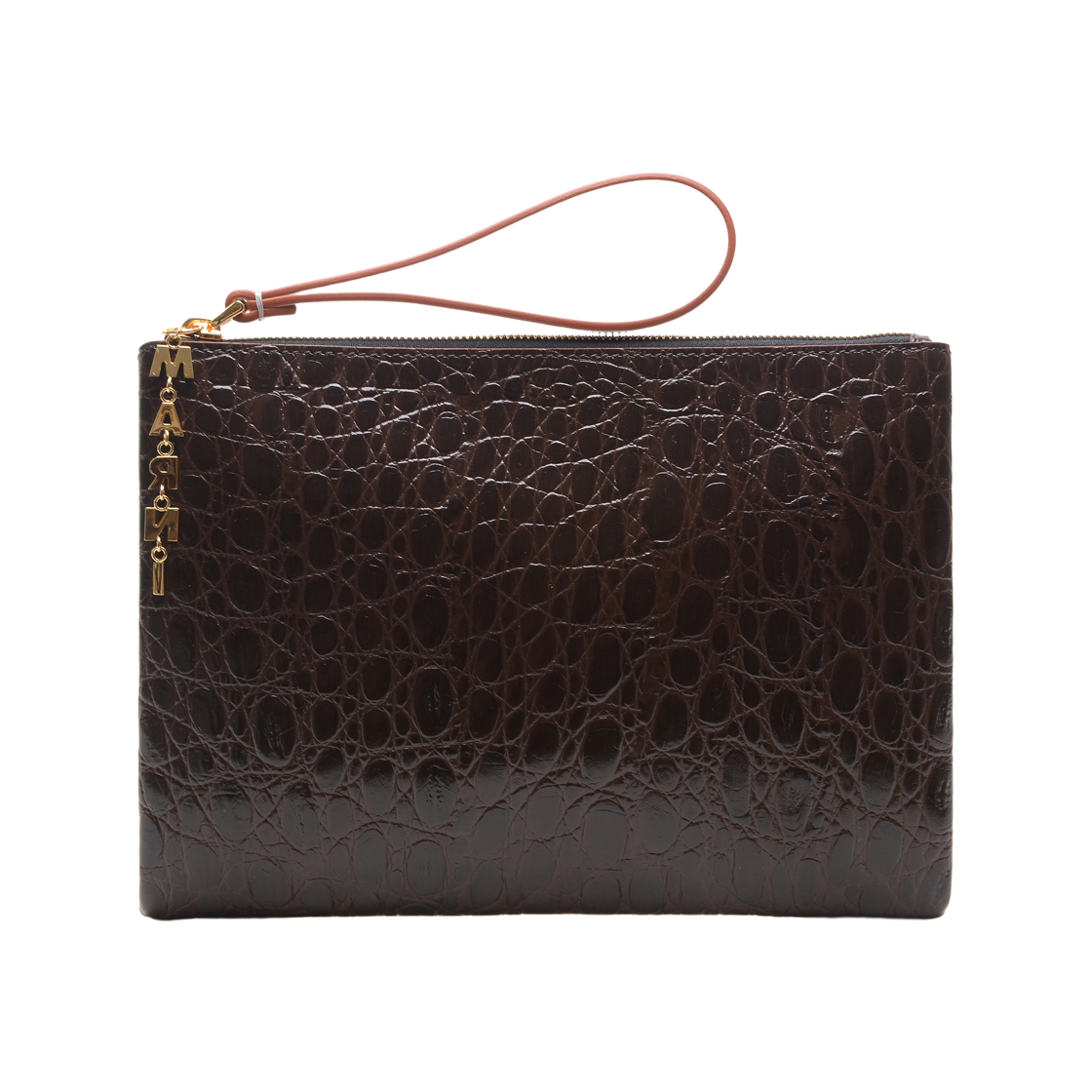 PHMO0001Q6_P3578_Z2I53_ [25% 쿠폰] Marni Strap Clutch Bag Brown