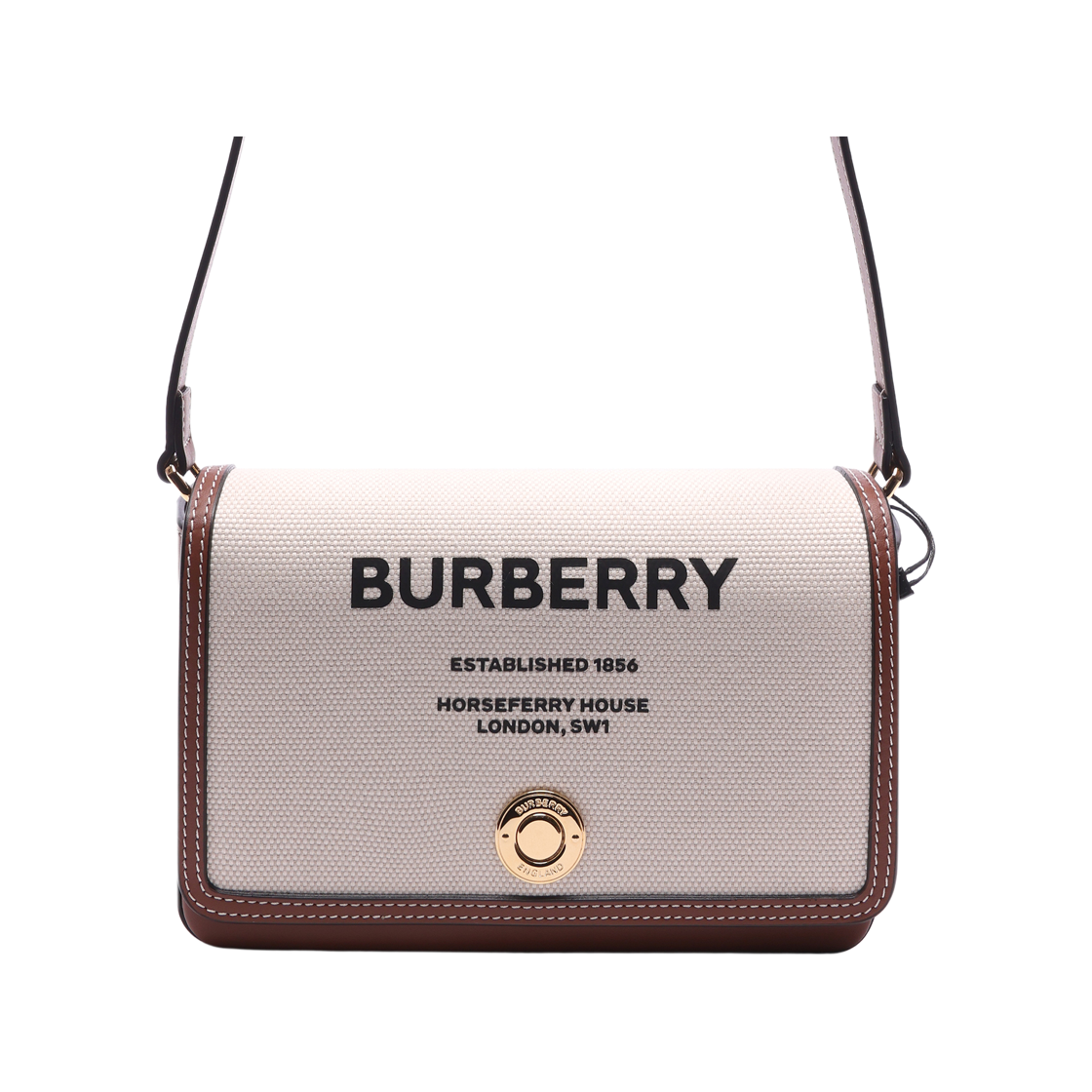 8055220_NATURAL_TAN_23S [25% 쿠폰] Buberry Mini Horseferry Print Canvas Leather Note Bag Natural Tan