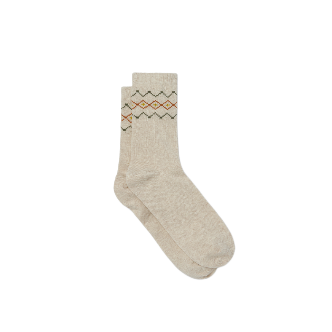 브롬톤 런던 자카드 포인트 삭스 오트밀(BROMPTON LONDON Jacquard Point Socks Oatmeal) - 2