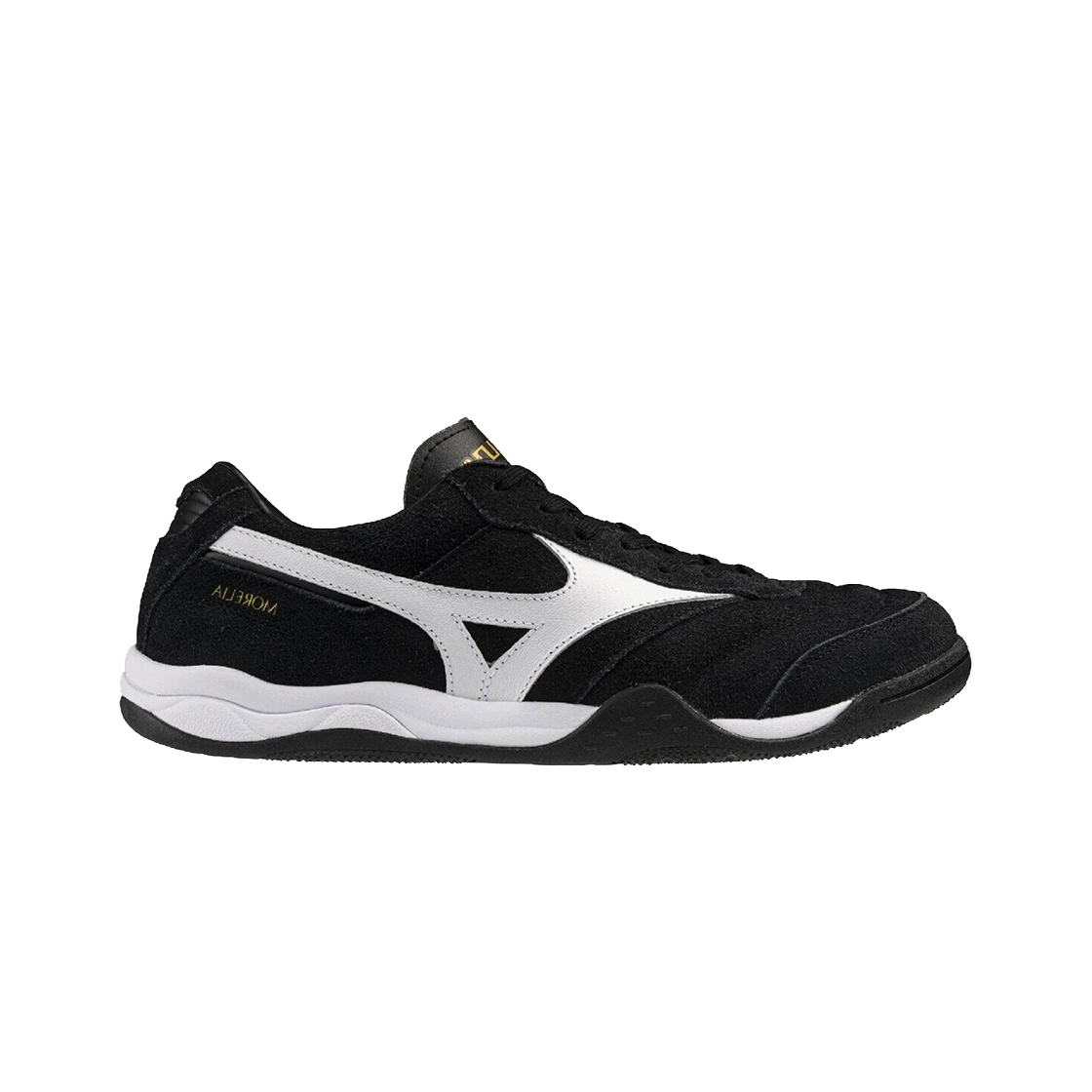 미즈노 모렐리아 LS 블랙 화이트 풋볼 골드(Mizuno MORELIA LS Black White Football Gold)