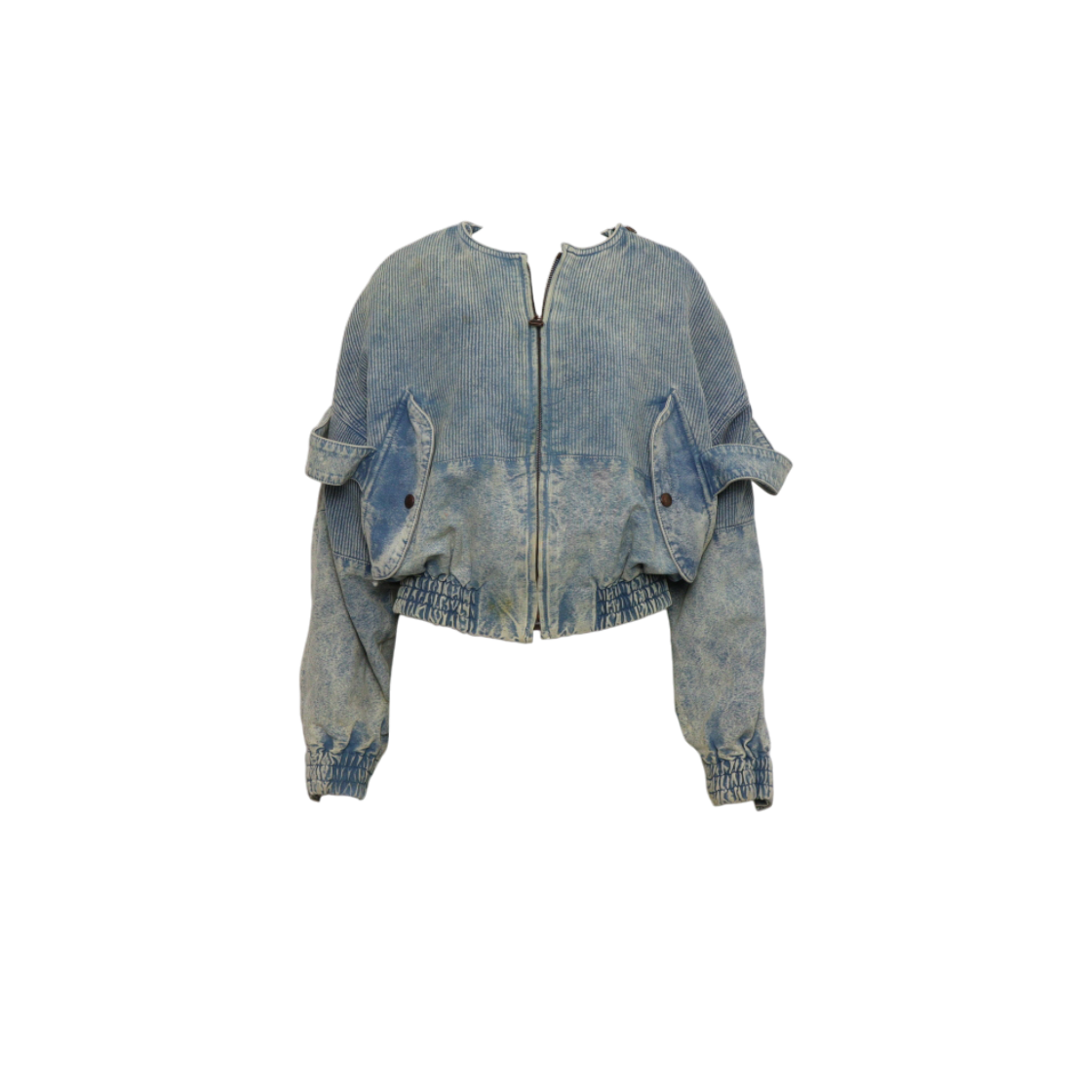 ITWC2VGFNMUH Louis Vuitton Monogram Vintage Wash Cropped Denim Bomber Jacket