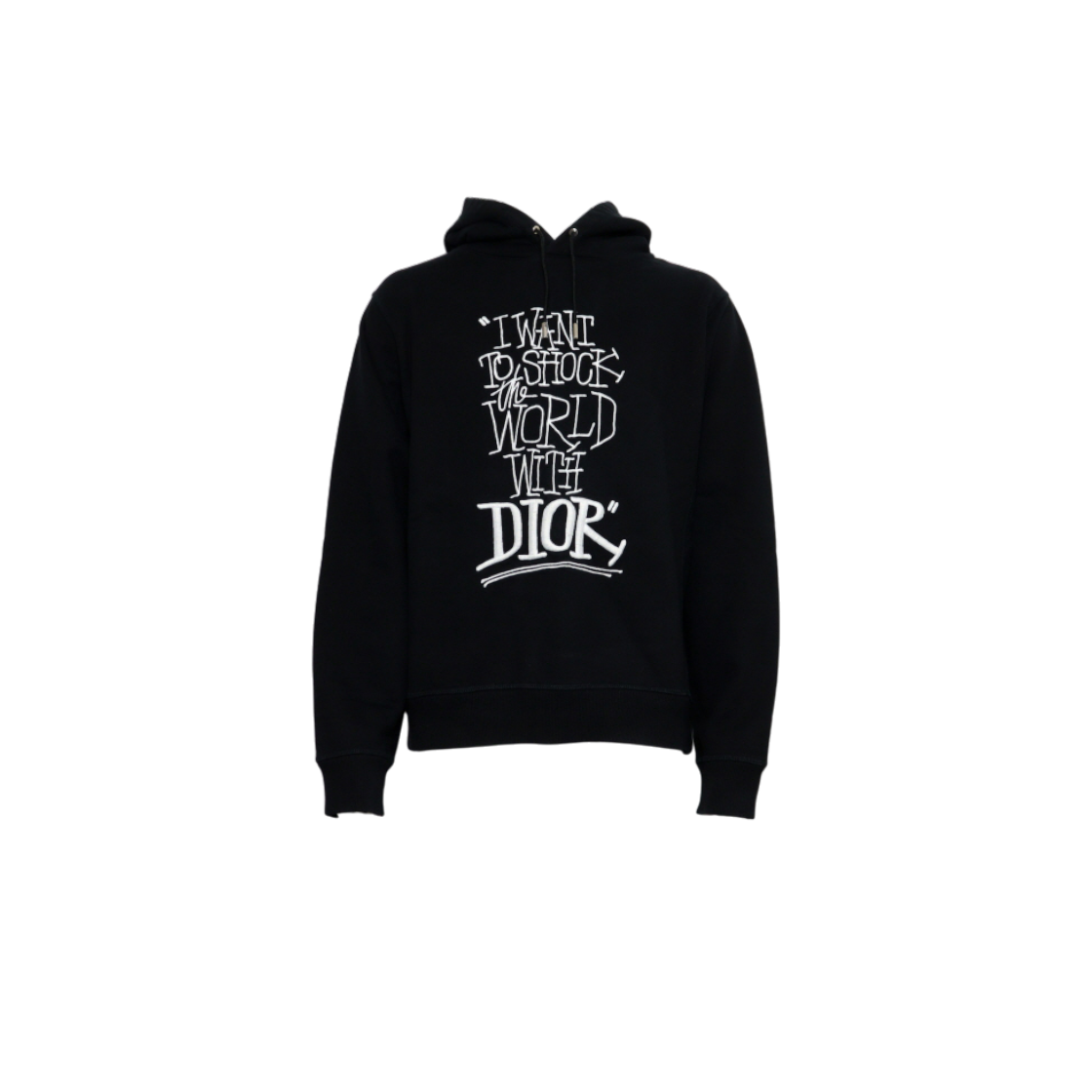 ITI7PKF9JHMB Dior x Shawn Stussy Oversized Black Cotton Hoodie