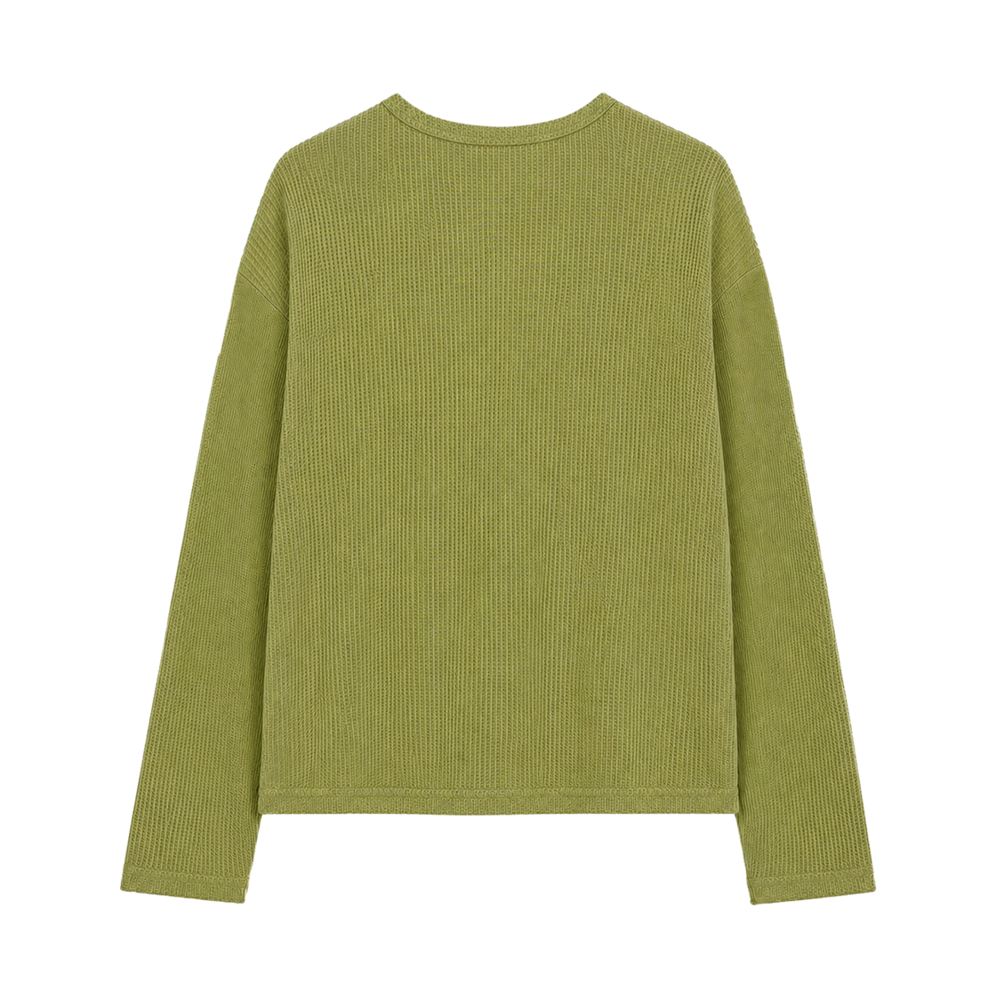 지크립 크루넥 와플 세미 크롭 롱 슬리브 티셔츠 올리브그린(GCLIP Crewneck Waffle Semi-Crop Long Sleeve T-Shirt Olive Green) - 3