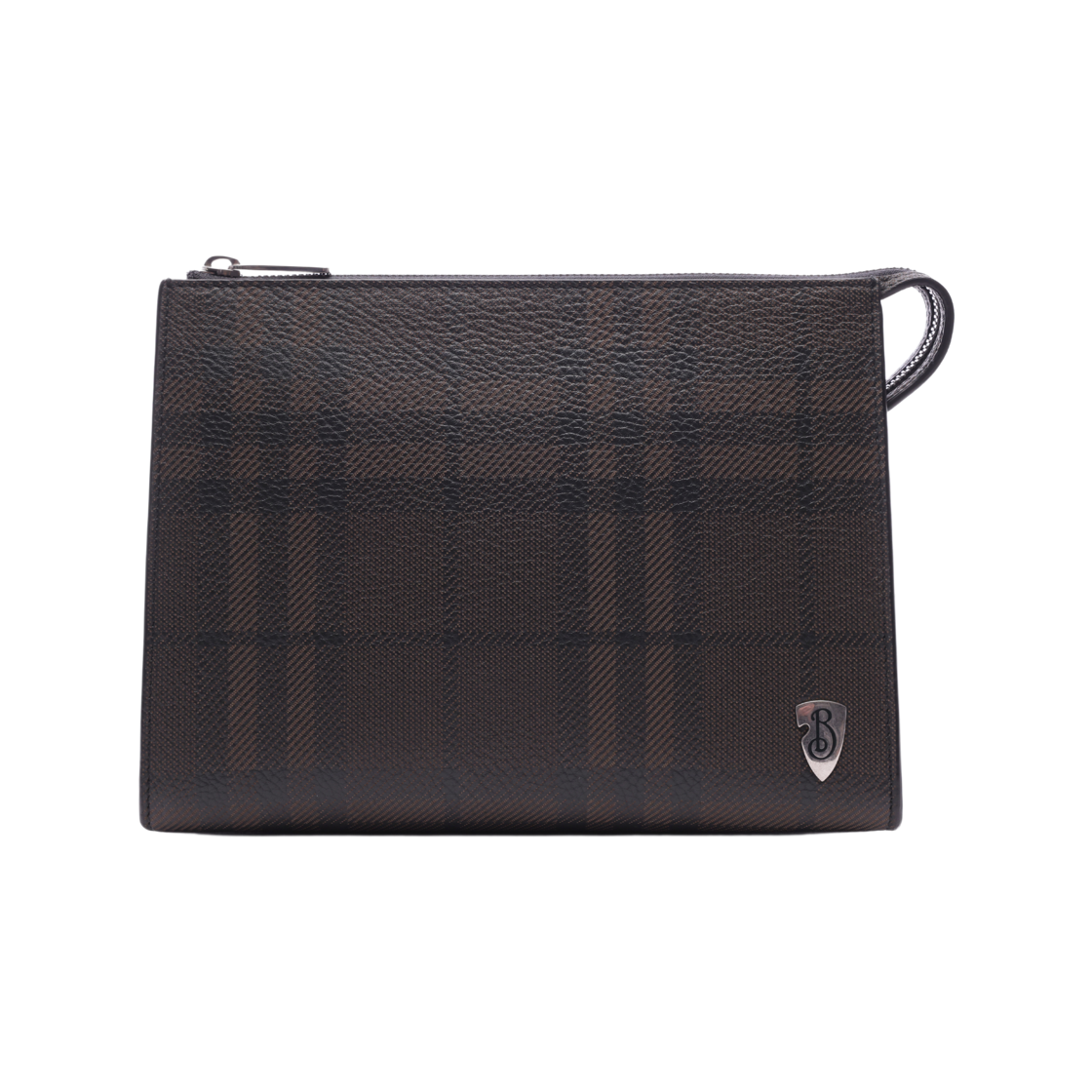 8102946 SLATE 25S [25% 쿠폰] Burberry B Shield Clutch Bag Brown