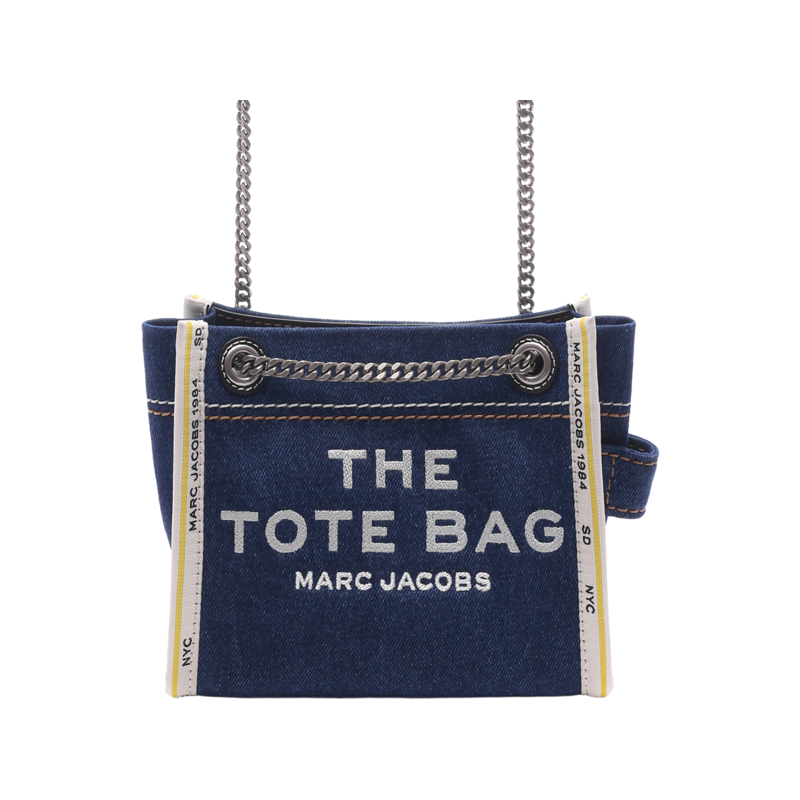2F4HCR016H05 473 25S [25% 쿠폰] Marc Jacobs The Denim Chain Crossbody Tote Bag Dark Wash