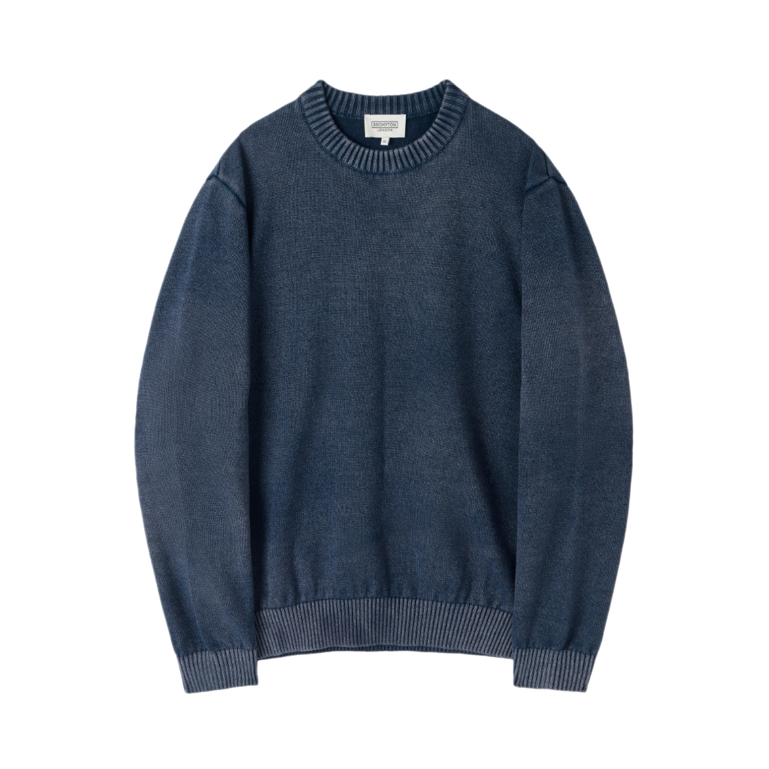 P253MKT410062 BROMPTON LONDON Bio-Washed Cotton Sweater D Blue