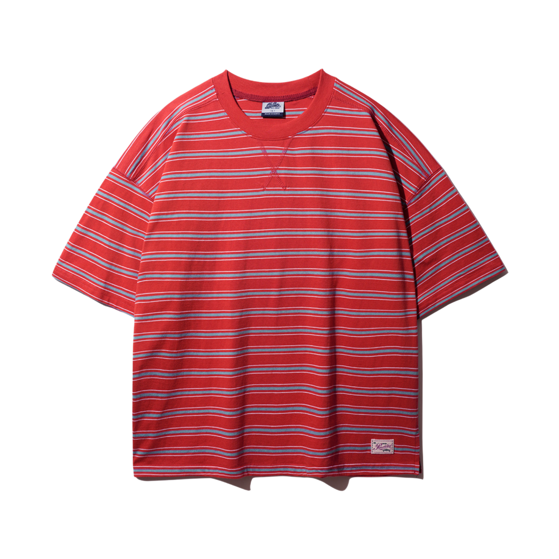 펀치라인 로이 스트라이프 반팔 레드오렌지 ISST9199(PUNCHLINE Loy Stripe Short Sleeve Redorange ISST9199)