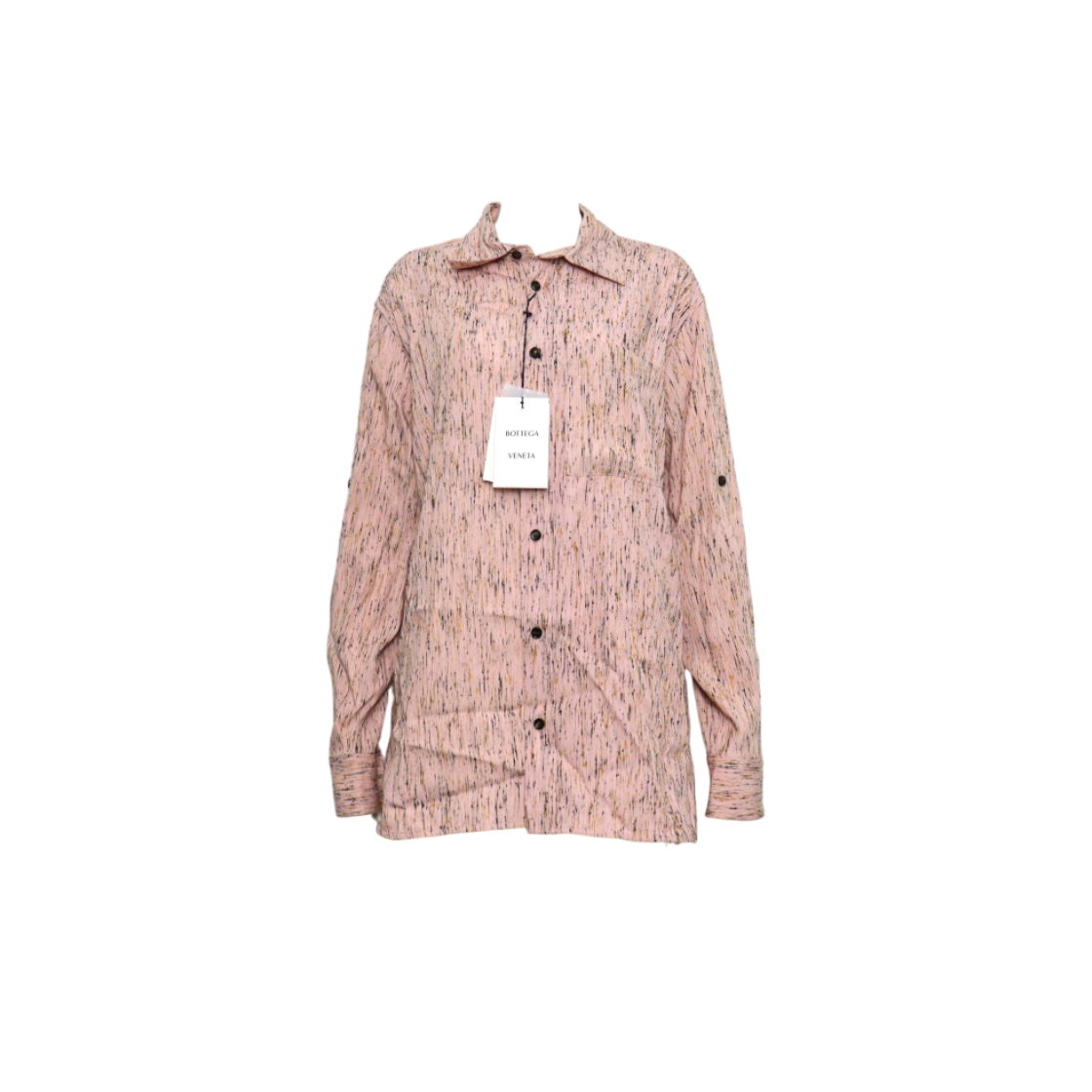 IT4SO2C23GMW Bottega Veneta Textured Stripe Long Sleeve Blouse