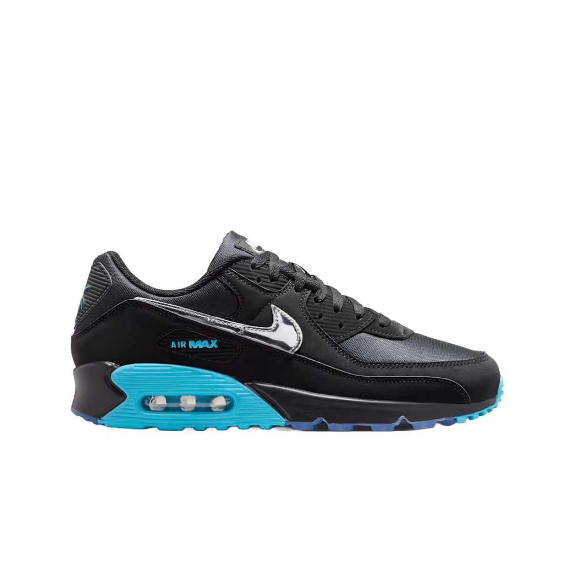 IQ9438-001 Nike Air Max 90 Premium Scorpion Black Gamma Blue