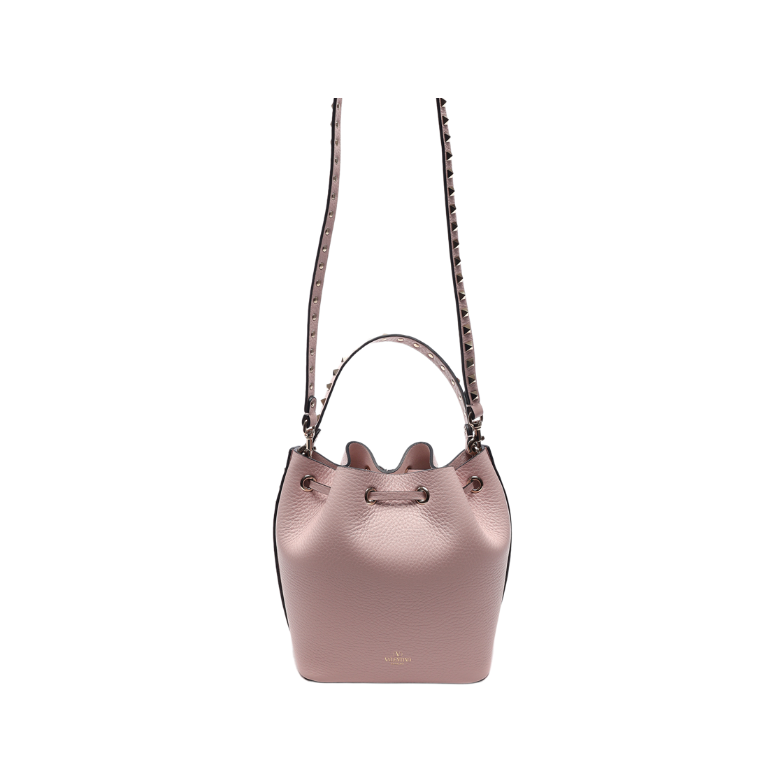 [25% 쿠폰] 발렌티노 락스터드 그레이니 카프스킨 버킷백 로즈 쿼츠([25% 쿠폰] Valentino Rockstud Grainy Calfskin Bucket Bag Rose Quartz) - 4