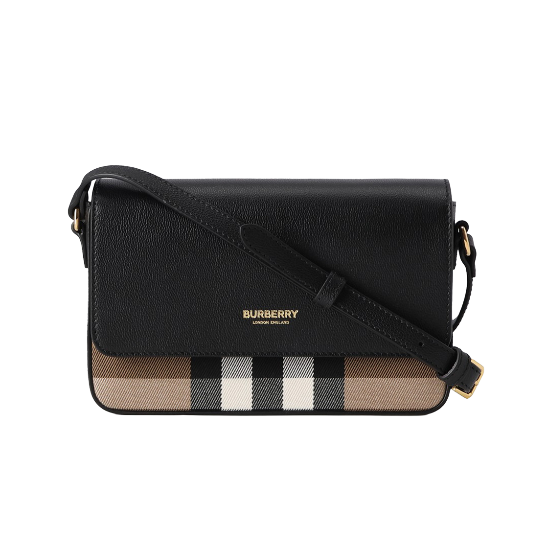 80840281 [25% 쿠폰] Burberry Check New Hampshire Crossbody Bag Black