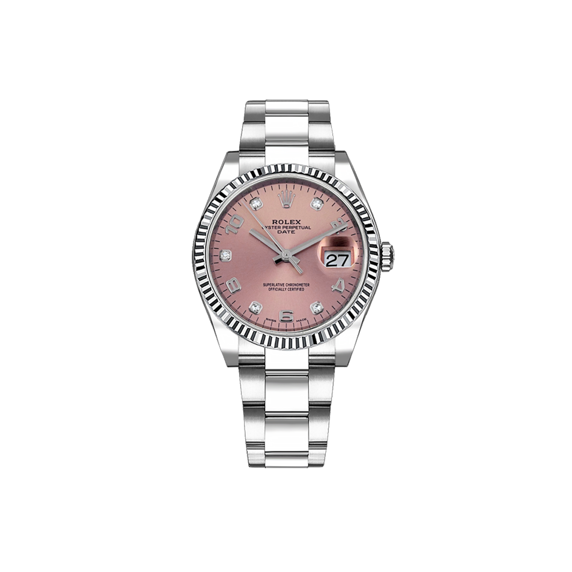 IT5O6EQ47VPW Rolex Oyster Perpetual 34-115234 Pink 5P + Arabic Oyster No. 8442