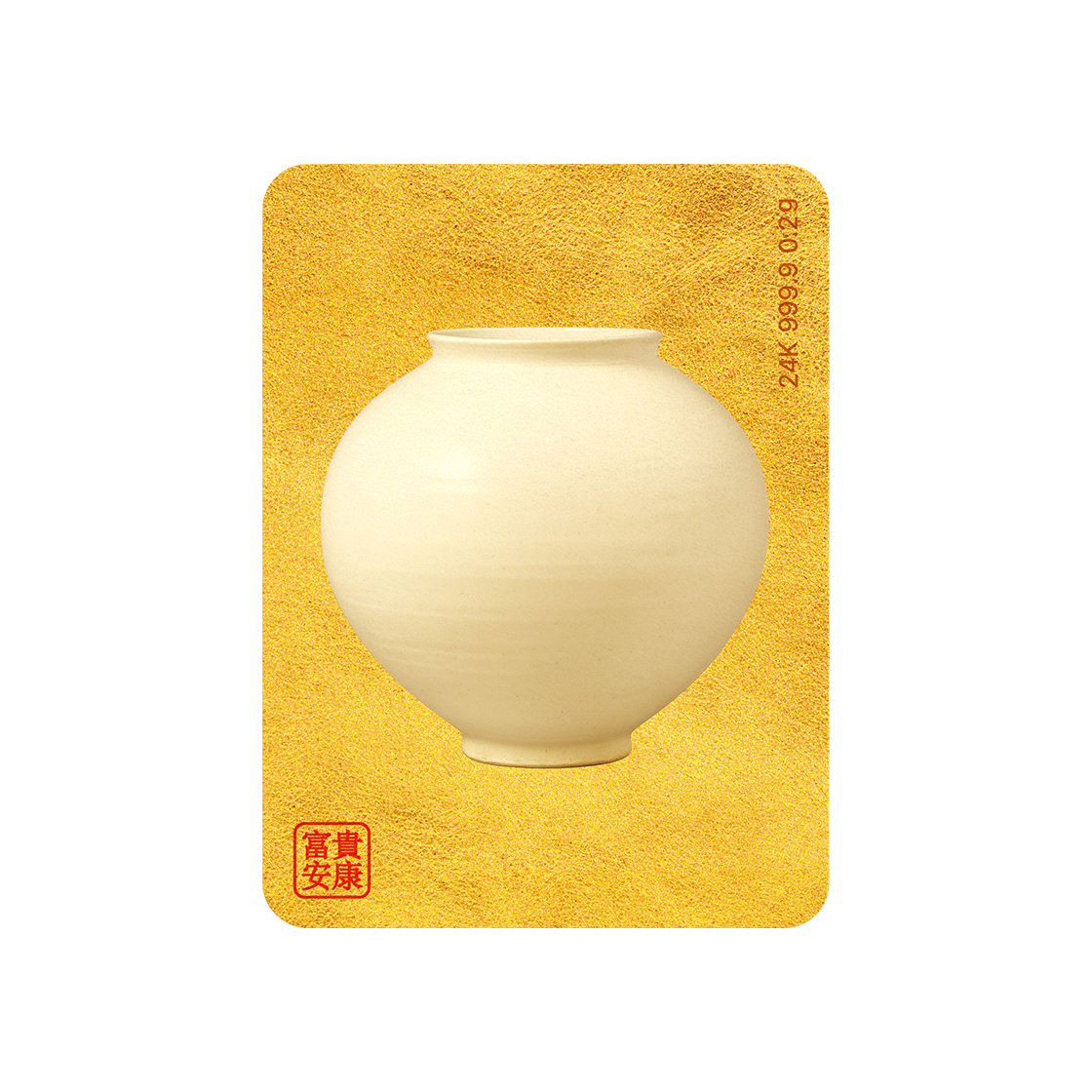골드팡 24k 행운의 달항아리 순금 카드 0.2g(GOLDPANG 24K Lucky Moon Jar Gold Card 0.2g)