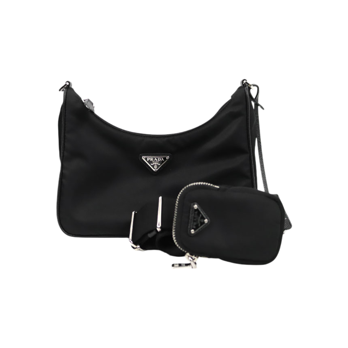 IT2B4A96TQIM Prada Black ReNylon Multi Hobo Shoulder Bag D-A65447
