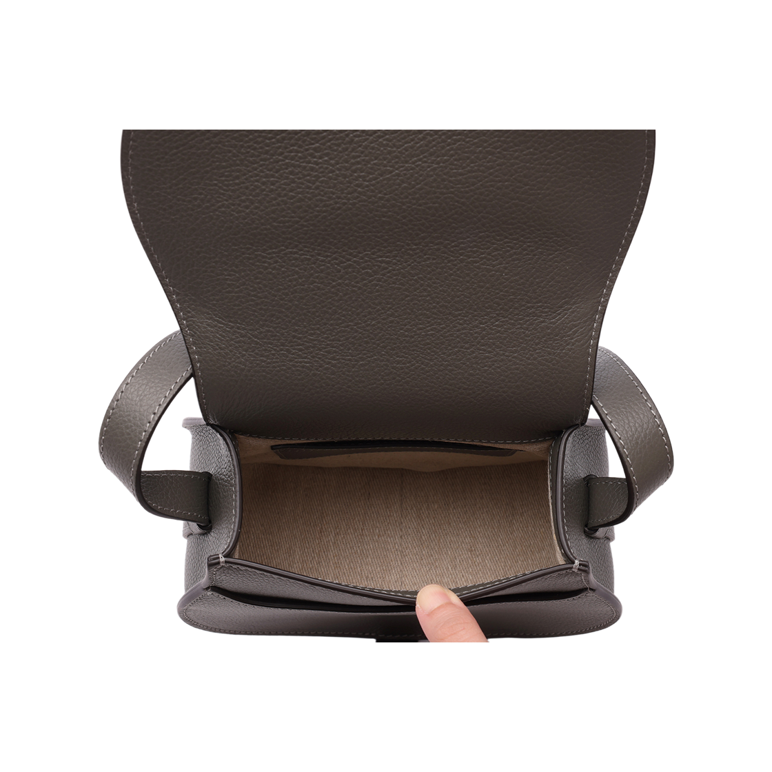 [25% 쿠폰] 끌로에 마르씨 스몰 새들백 엘리펀트 그레이([25% 쿠폰] Chloe Marcie Small Saddle Bag Elephant Grey) - 6