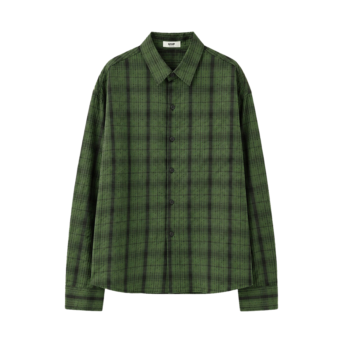 GC썸머 체크 크롭셔츠-카키 GCLIP Seersucker Semi-Crop Glen Check Shirt Khaki