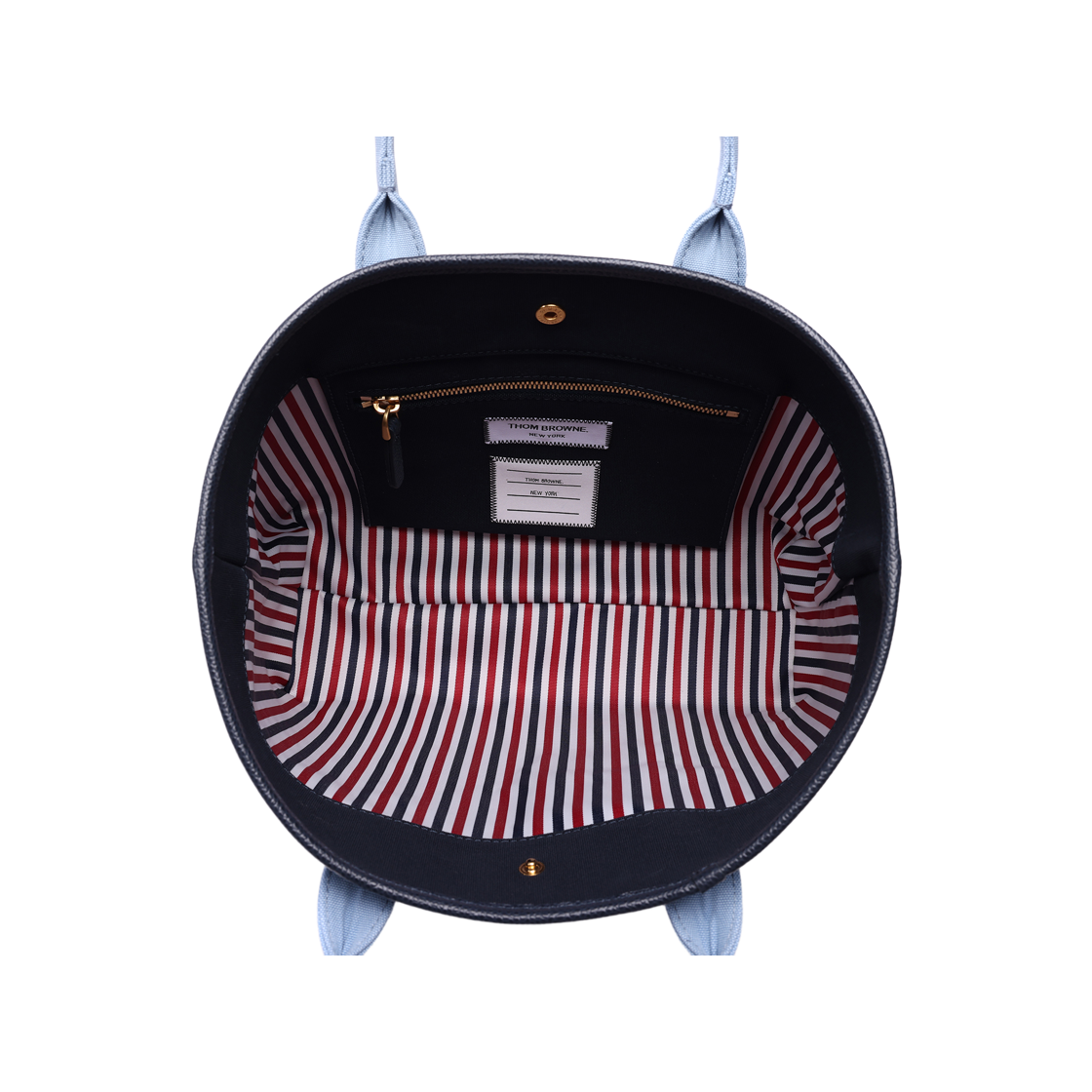[25% 쿠폰] 톰브라운 캔버스 인터락 스몰 툴 토트백 네이비([25% 쿠폰] Thom Browne Canvas Interlock Small Tool Tote Bag Navy) - 6
