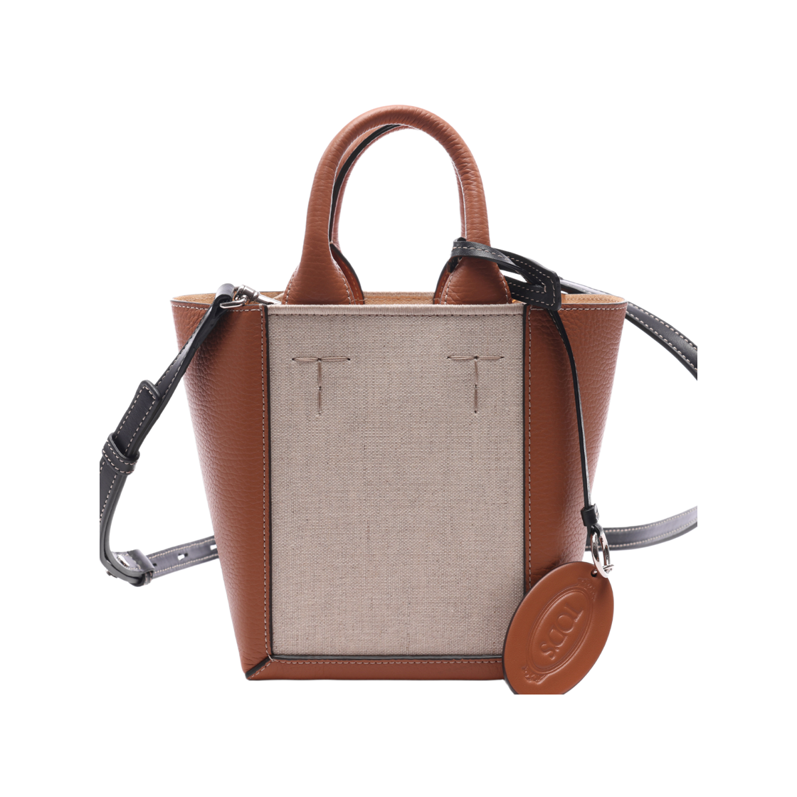 XBWCLNA01T0 T48 8O14 24 [25% 쿠폰] Tod's Double Up Leather Mini Shopping Bag Brown Light Beige